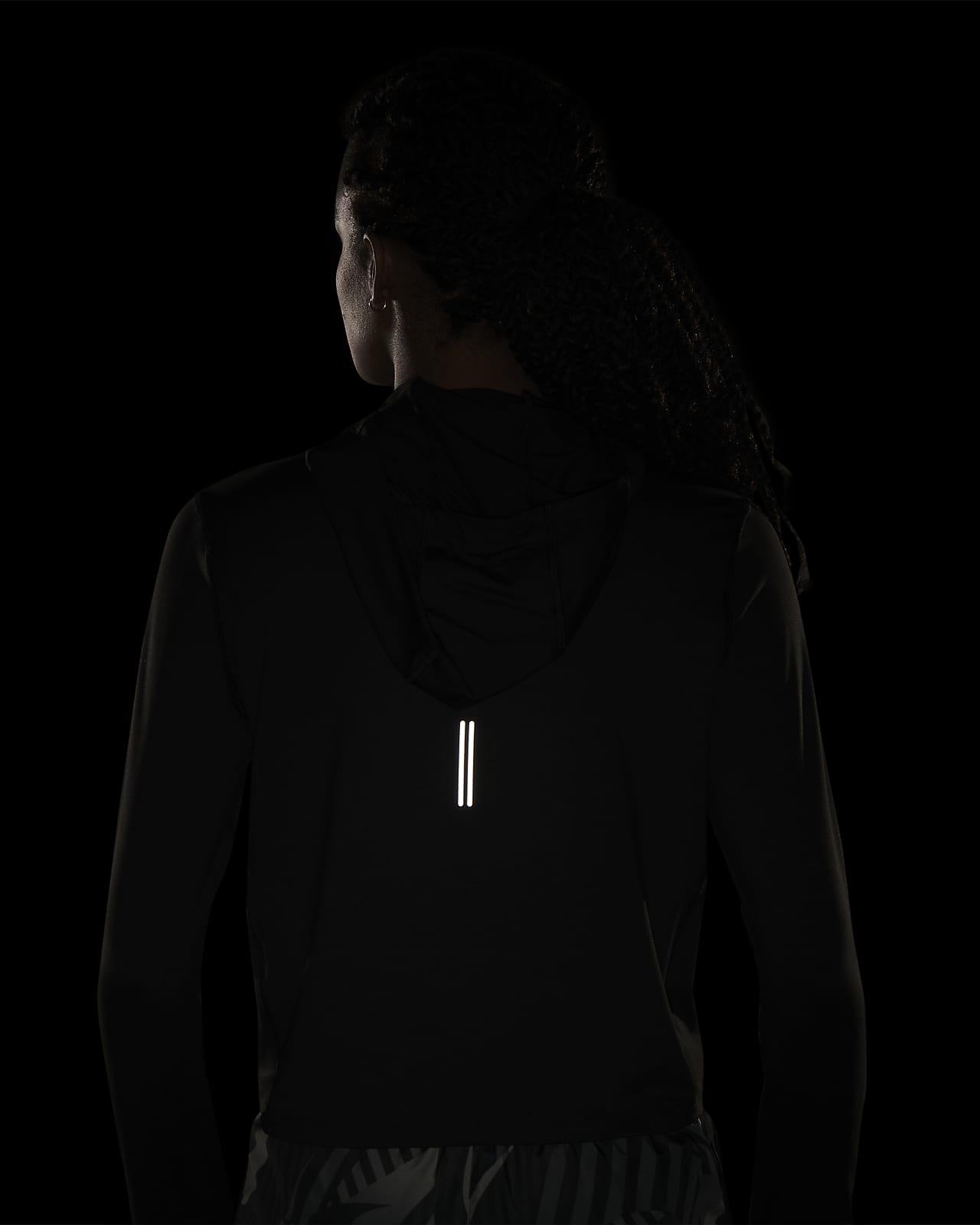 nike element zip cropped running hoodie