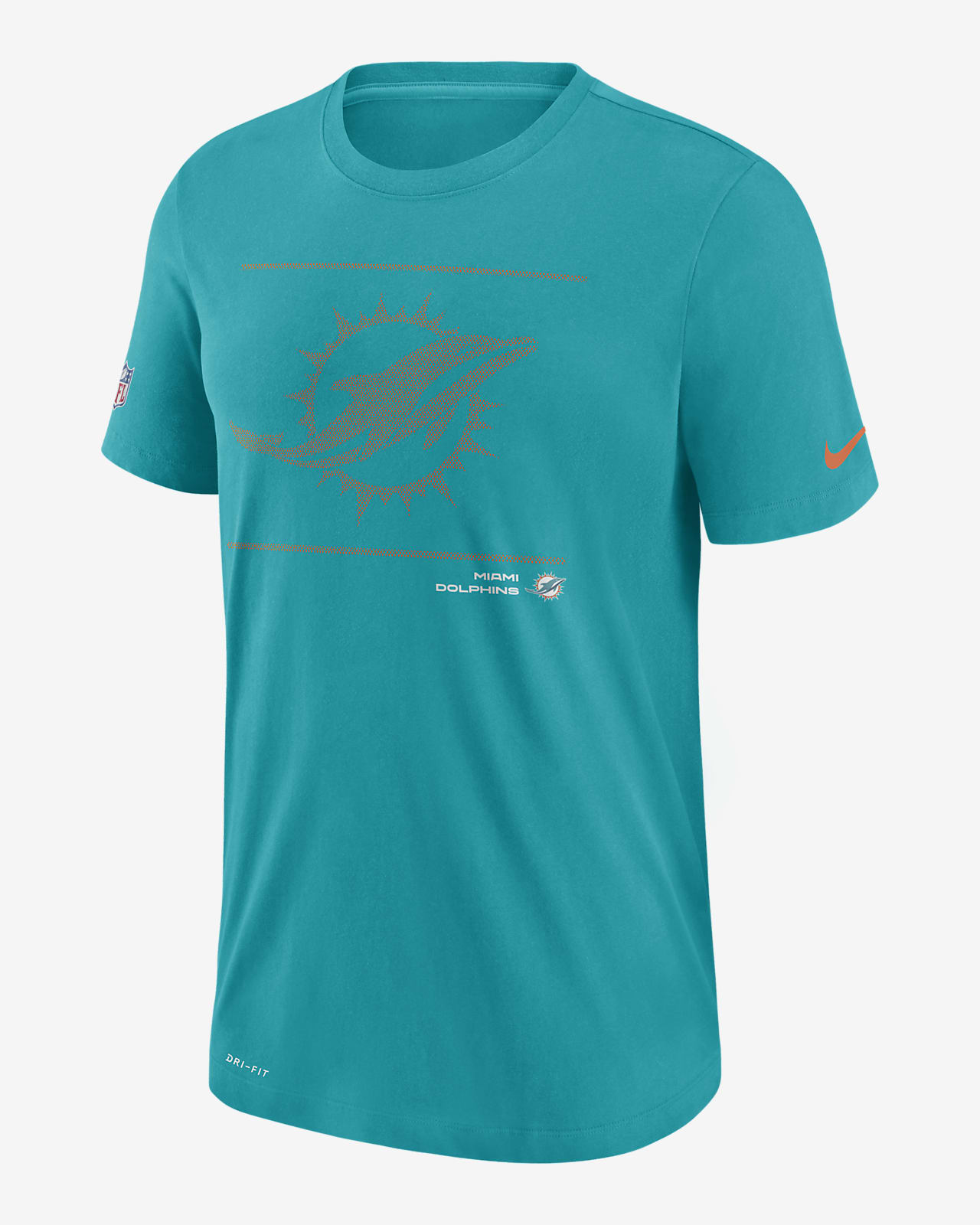 NFL Miami Dolphins Shirt Nike Dri-Fit Equipment Training Football Tee Men  Size M