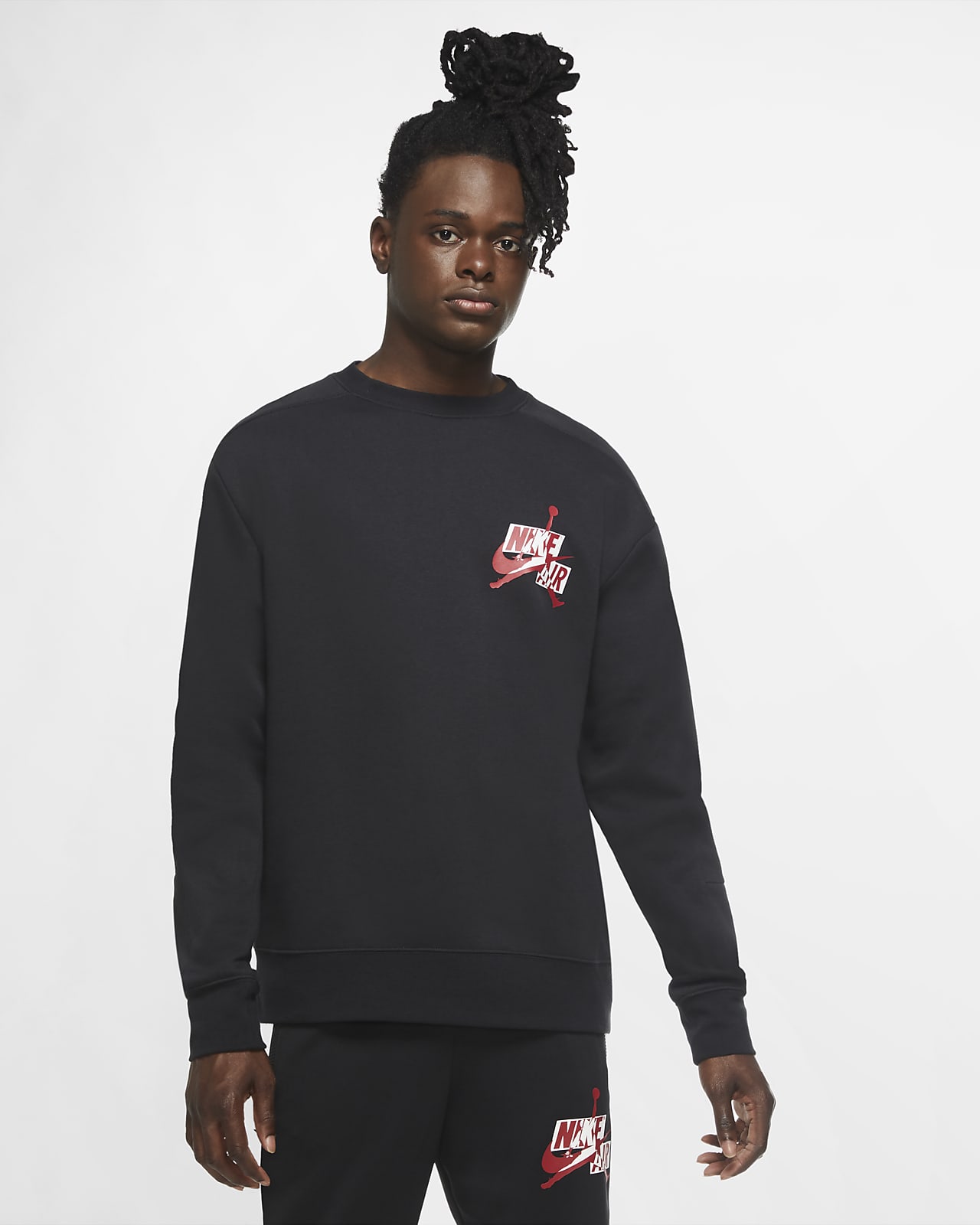 nike air jordan jumpman fleece crew black