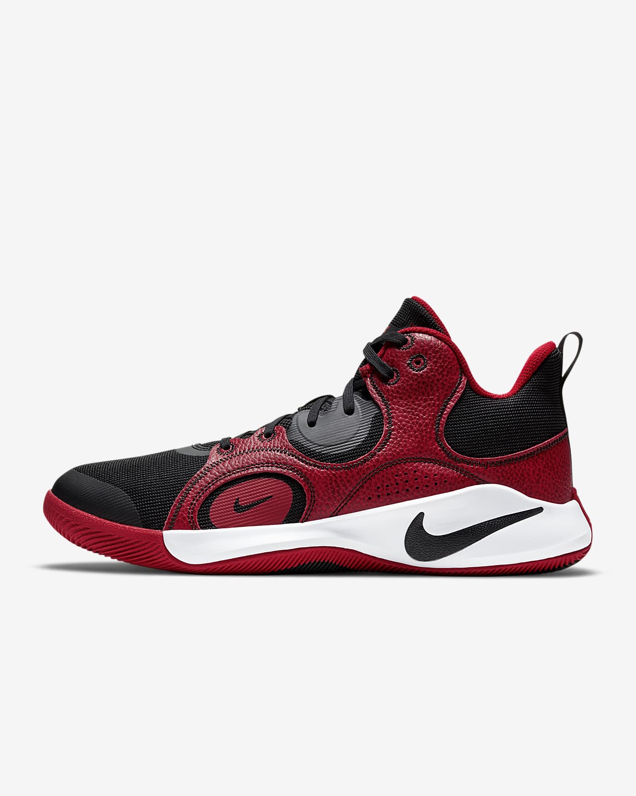 nike fly by mid red black