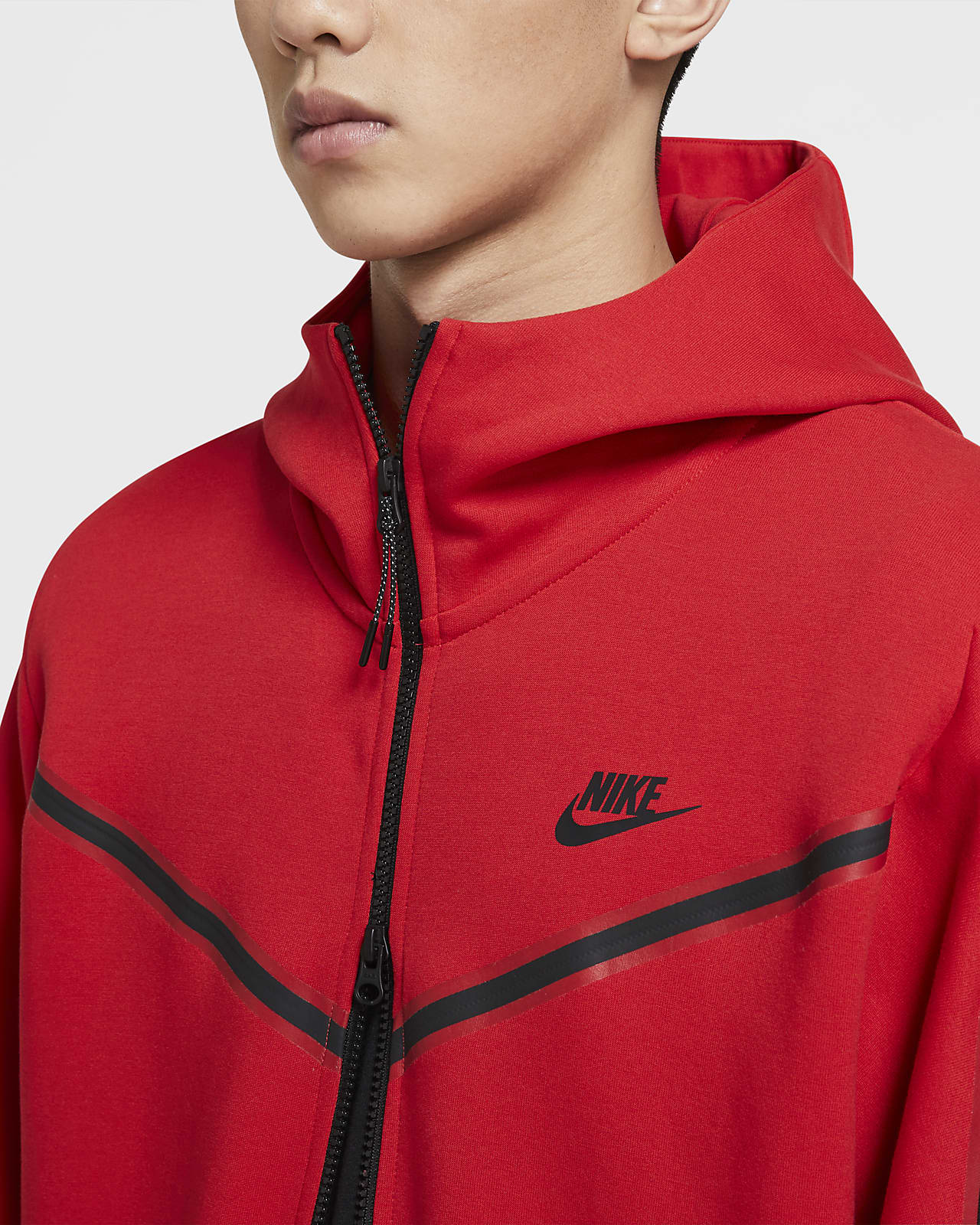 nike sportswear tech fleece hoodie red