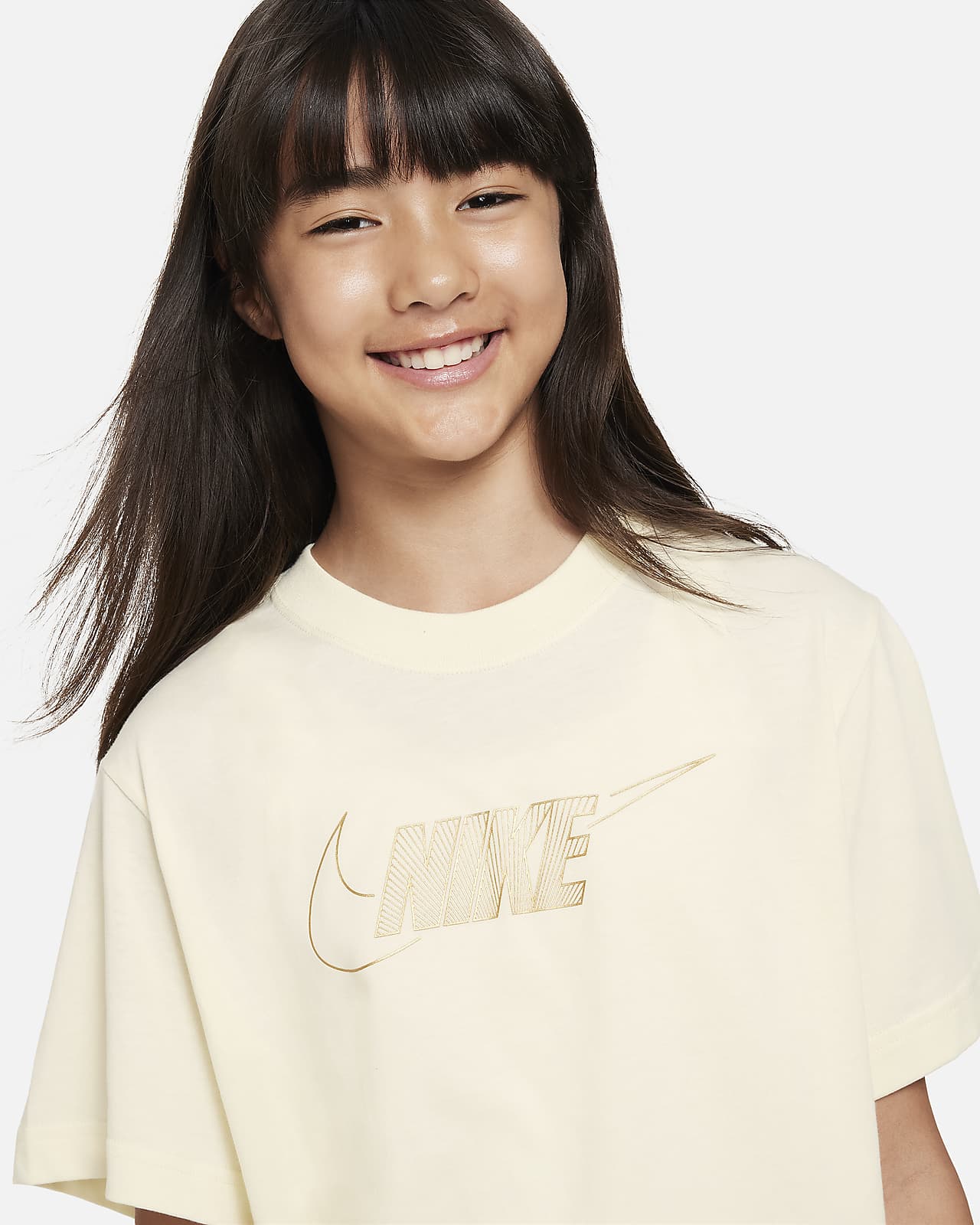Nike T-Shirt. Kids\' Boxy Sportswear (Girls) Big