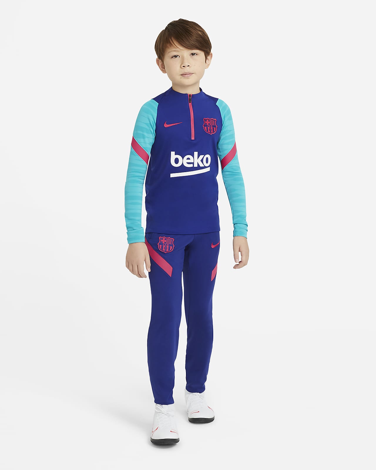 Pantalon de football en maille FC Barcelona Strike pour Enfant plus âgé