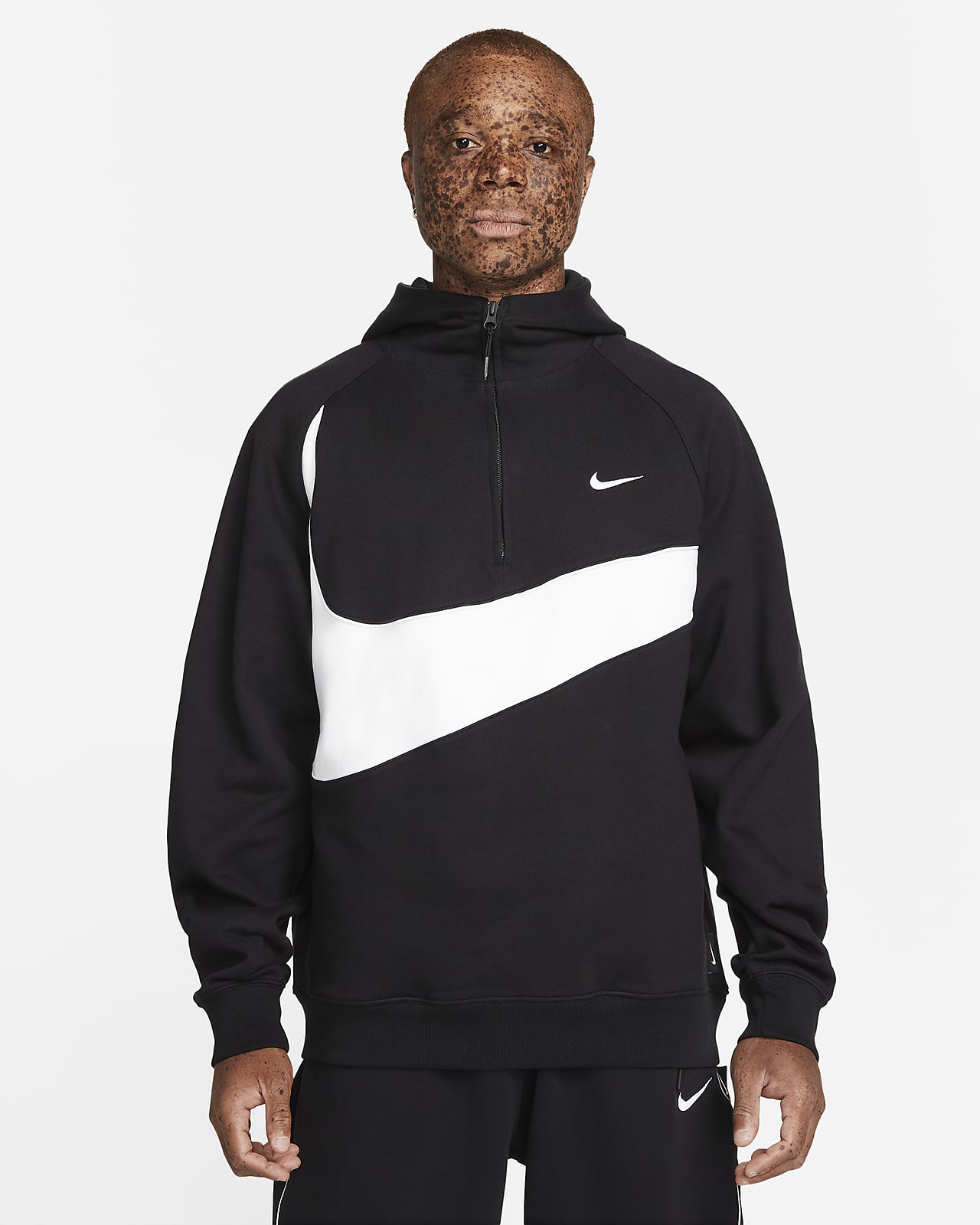 Sudadera con gorro de tejido medio cierre para hombre Nike Swoosh. Nike.com