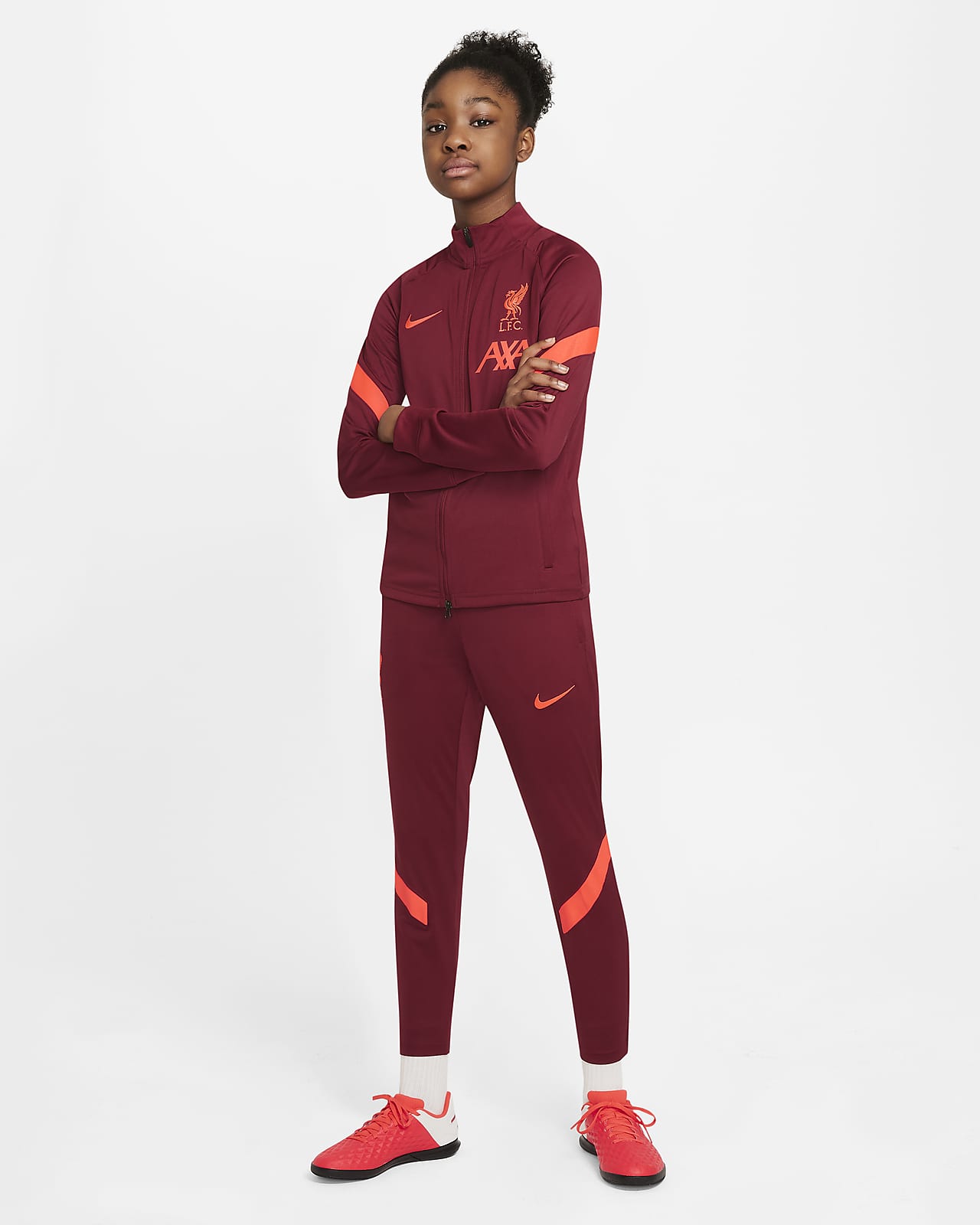 Liverpool F.C. Strike Older Kids' Nike Dri-FIT Football Tracksuit. Nike HU