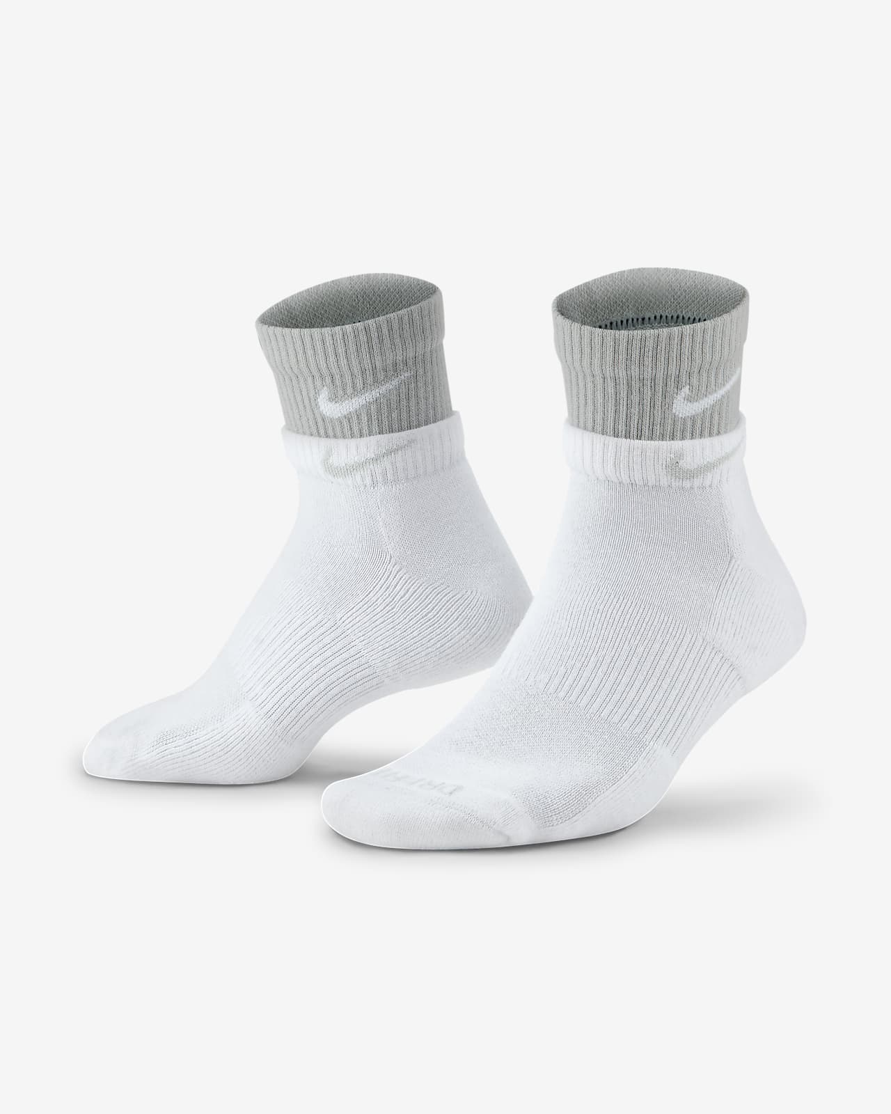 nike plus cushion socks white