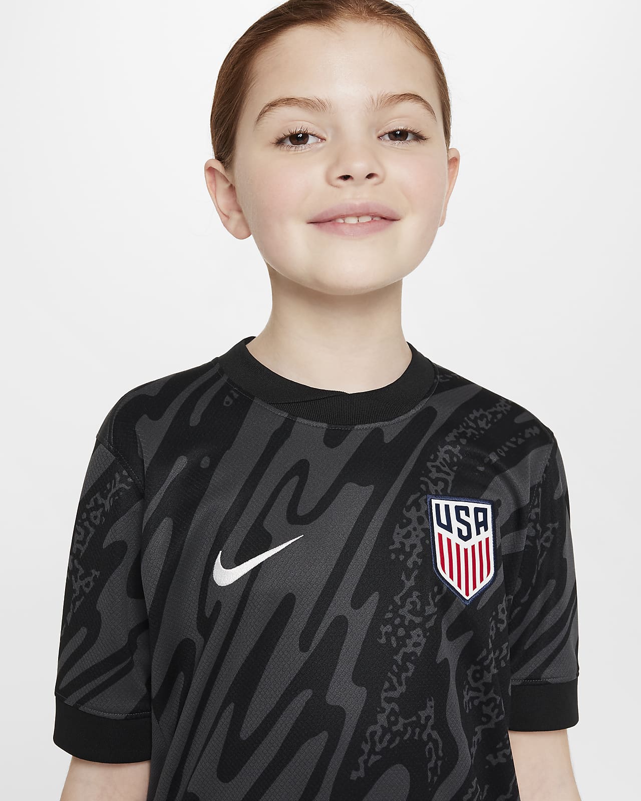 USA 2024 Stadium Goalkeeper Big Kids' Nike Dri-FIT Soccer Short-Sleeve  Replica Jersey