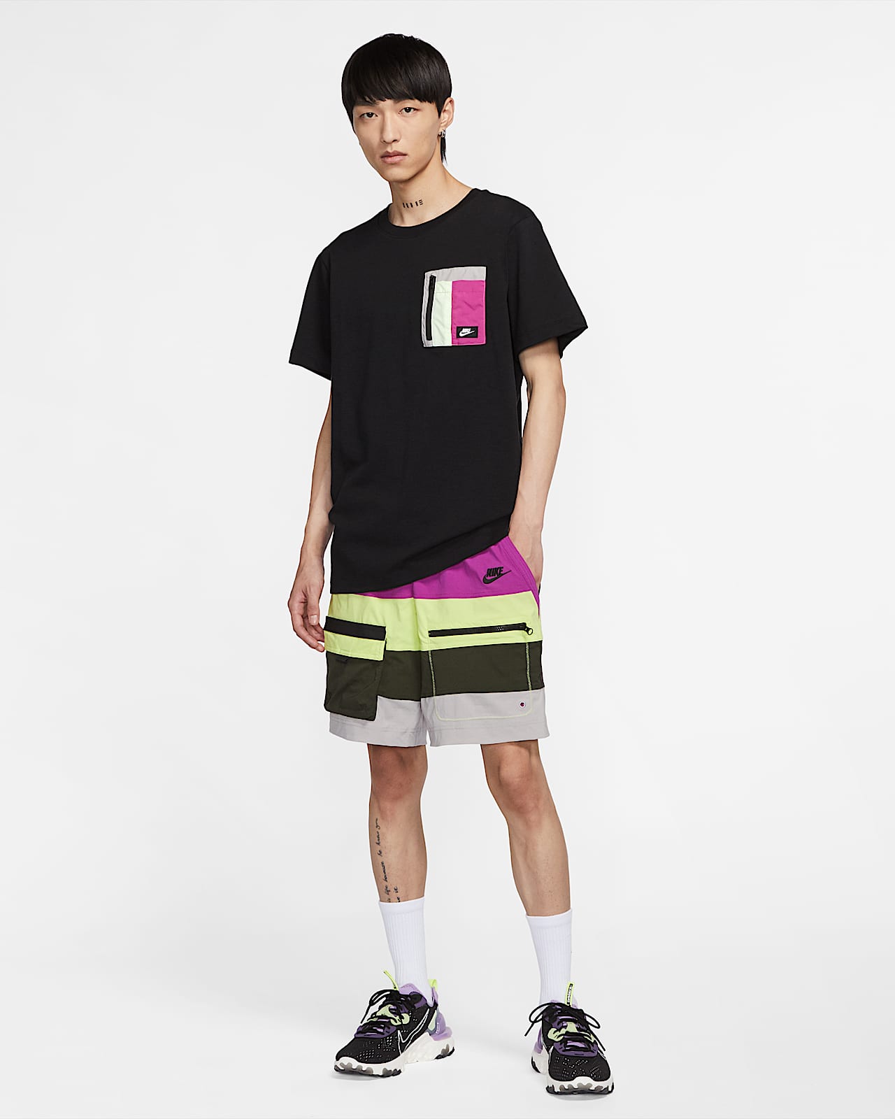 nike grey woven shorts