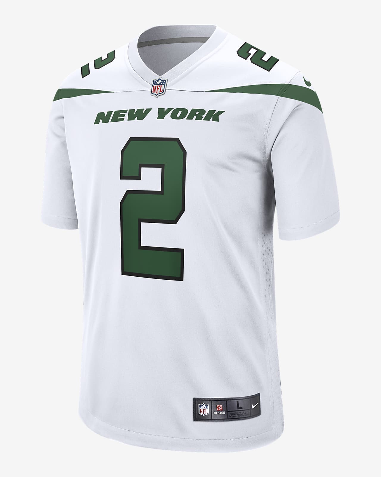 رياض اون NFL New York Jets (Zach Wilson) Men's Game Football Jersey رياض اون