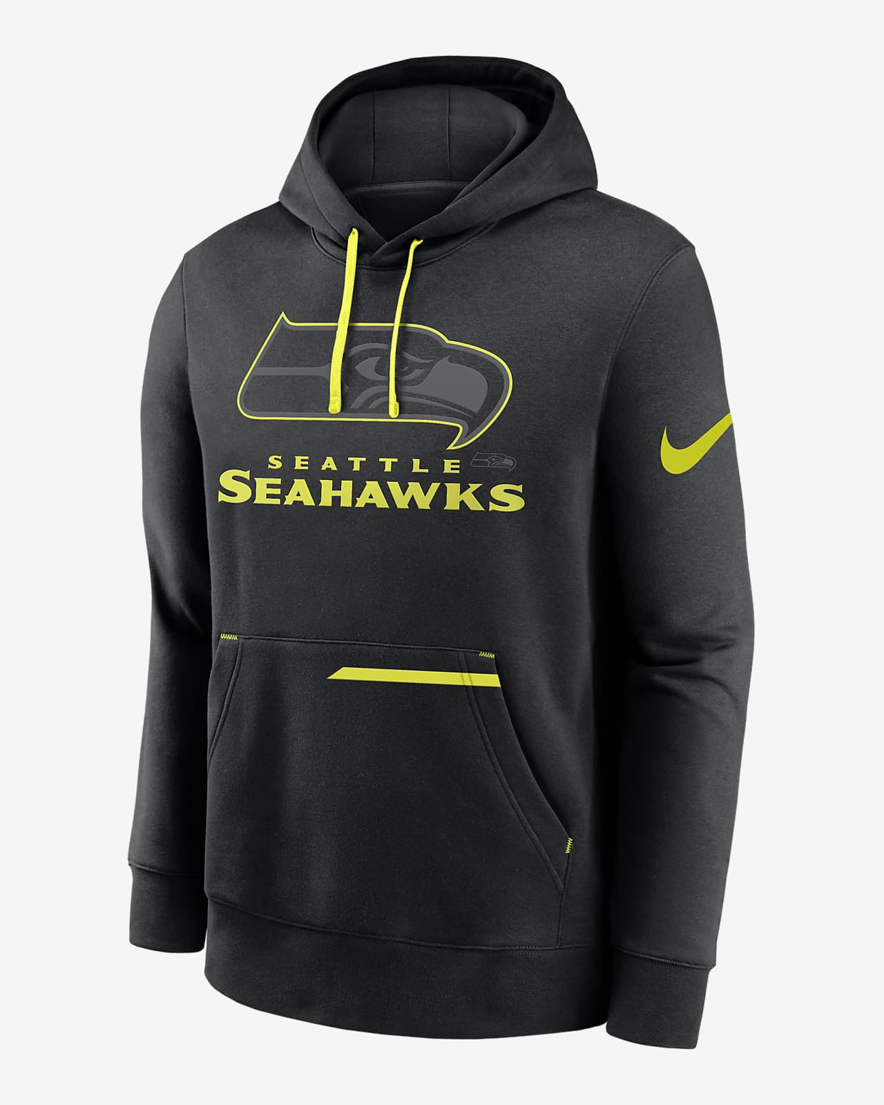 Men's Nike Black Seattle Seahawks Volt Pullover Hoodie Size: Large