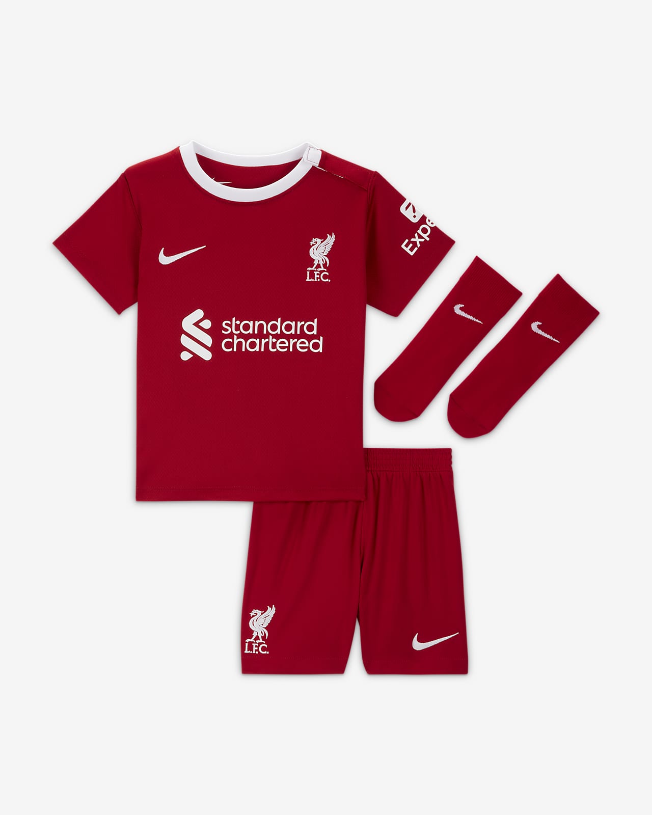 Liverpool FC 2023/24 Home dreiteiliges Nike Dri-FIT-Set für Babys und Kleinkinder
