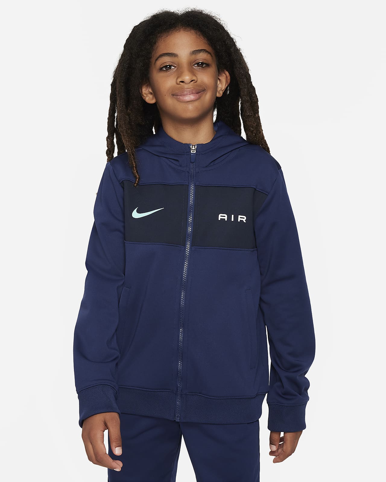 Nike Air - hættetrøje med lynlås til større børn (drenge)