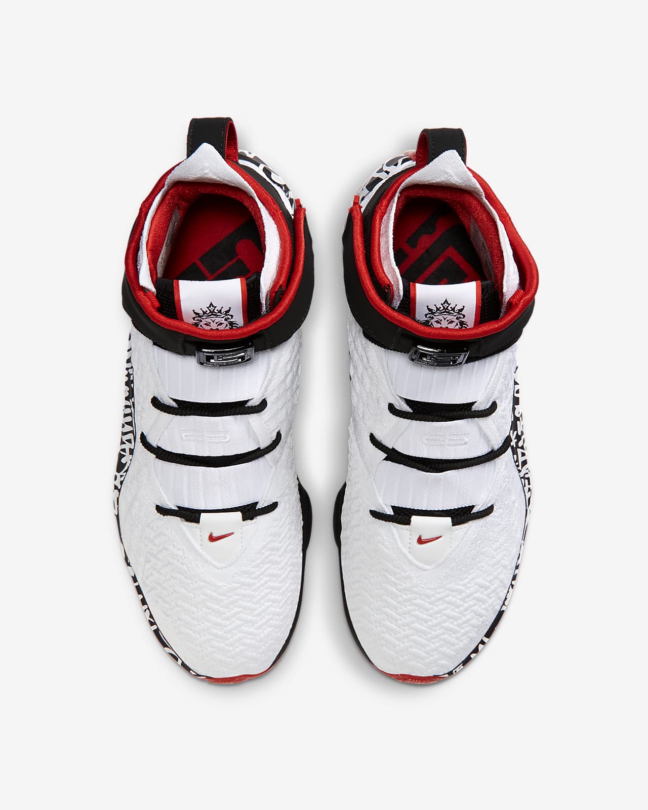 white and red lebron 17