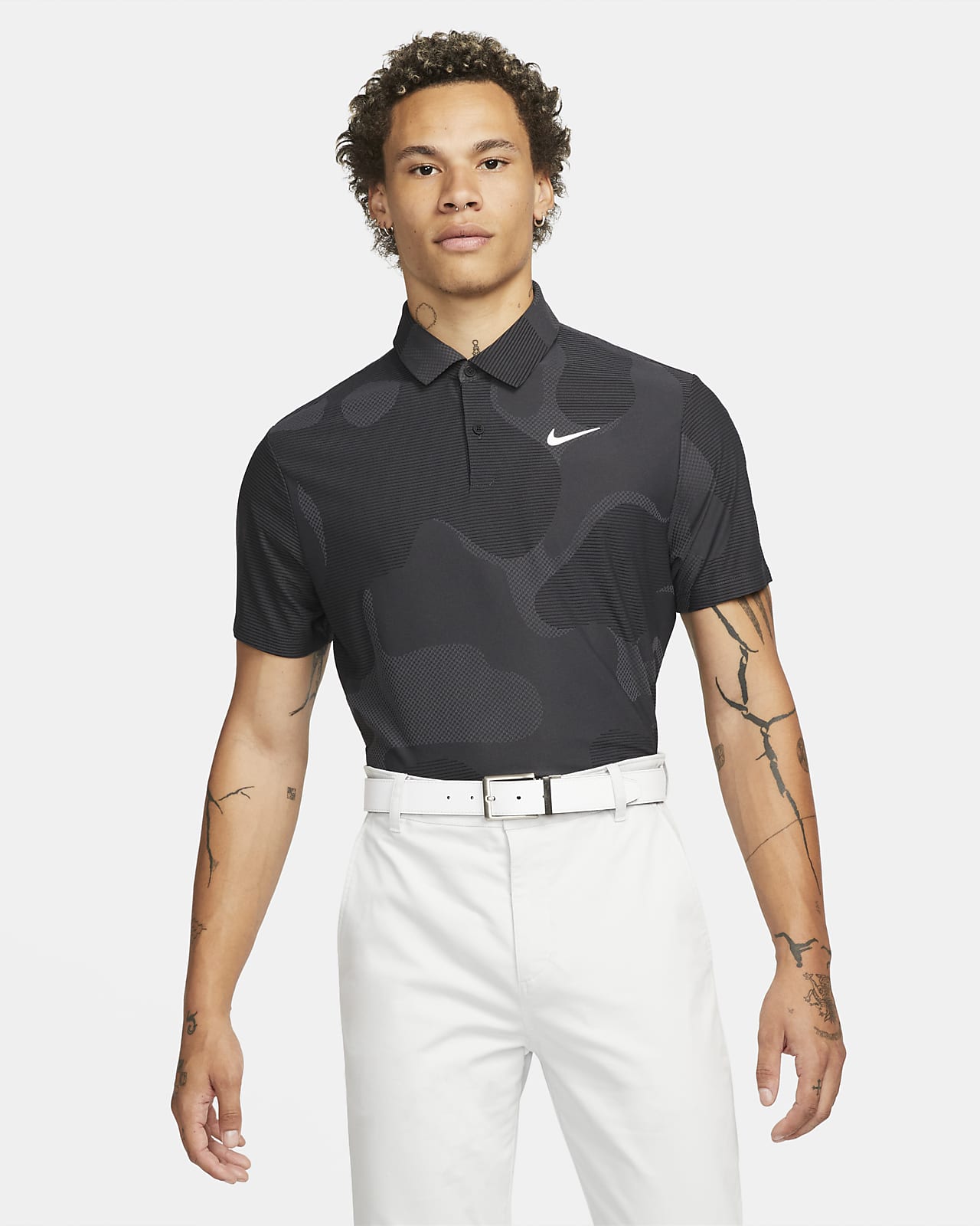 Nike Dri-FIT ADV Tour Kamuflaj Desenli Erkek Golf Polo Üst