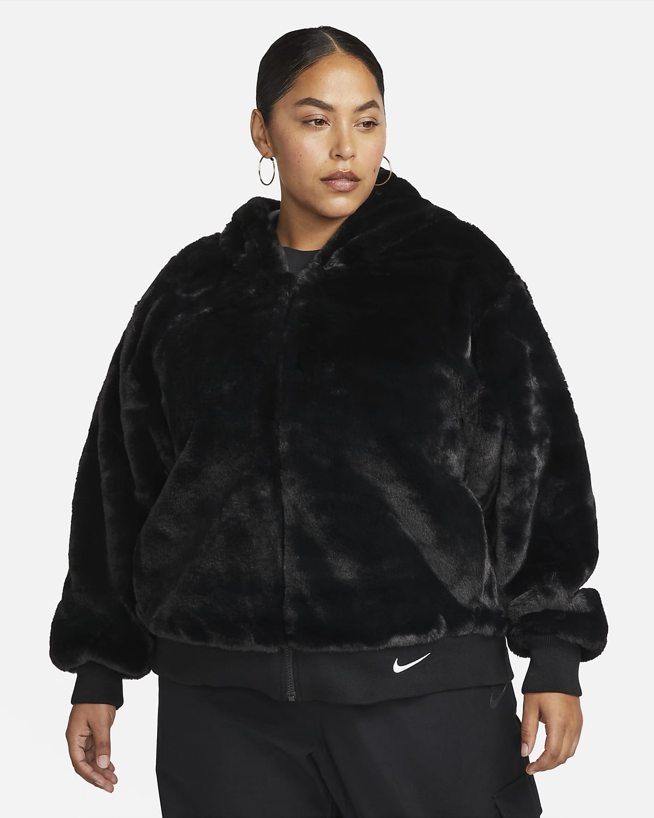 Nike Sportswear Essentials Women's Faux Fur Jacket (Plus Size). Nike GB