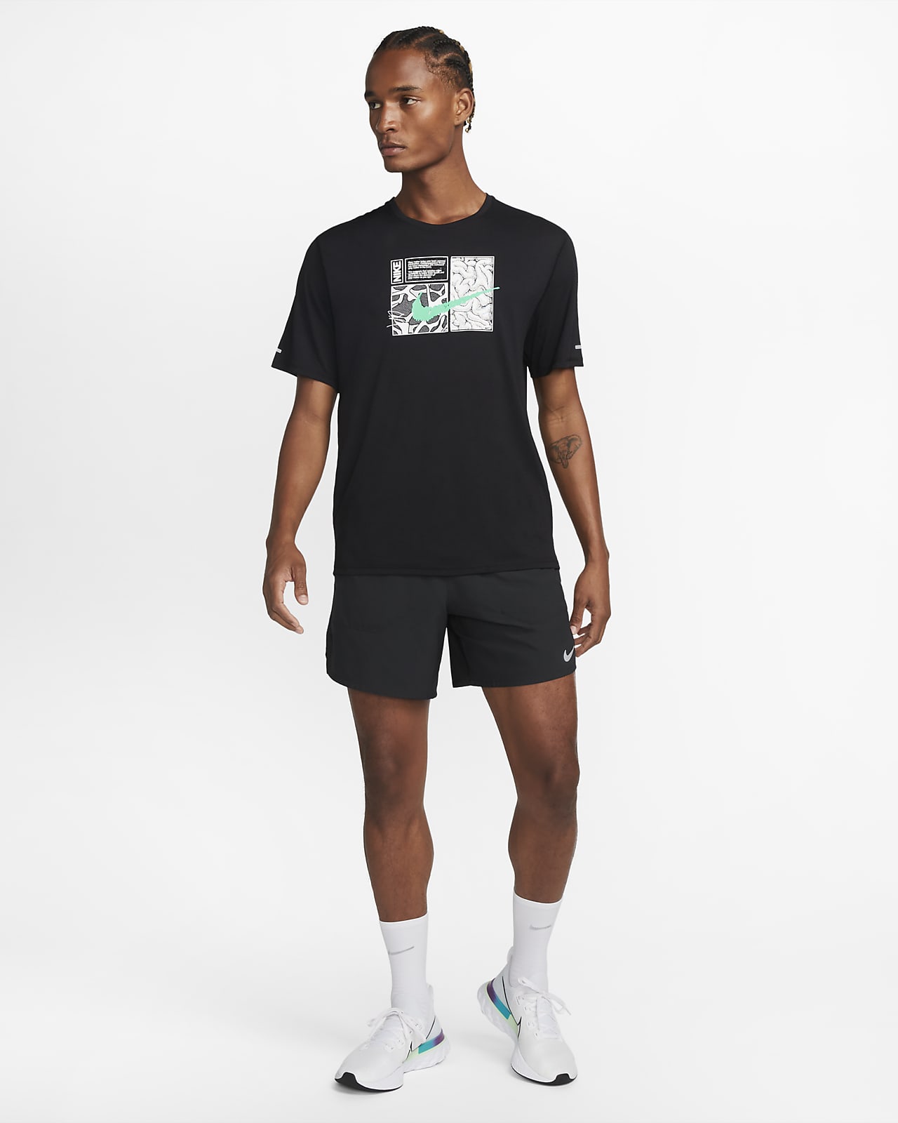 Nike Dri Fit Miler Short Sleeve T-Shirt Black