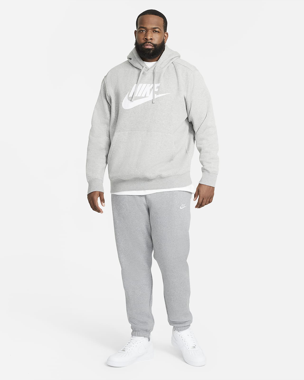 nike sportswear club fleece grey hoodie
