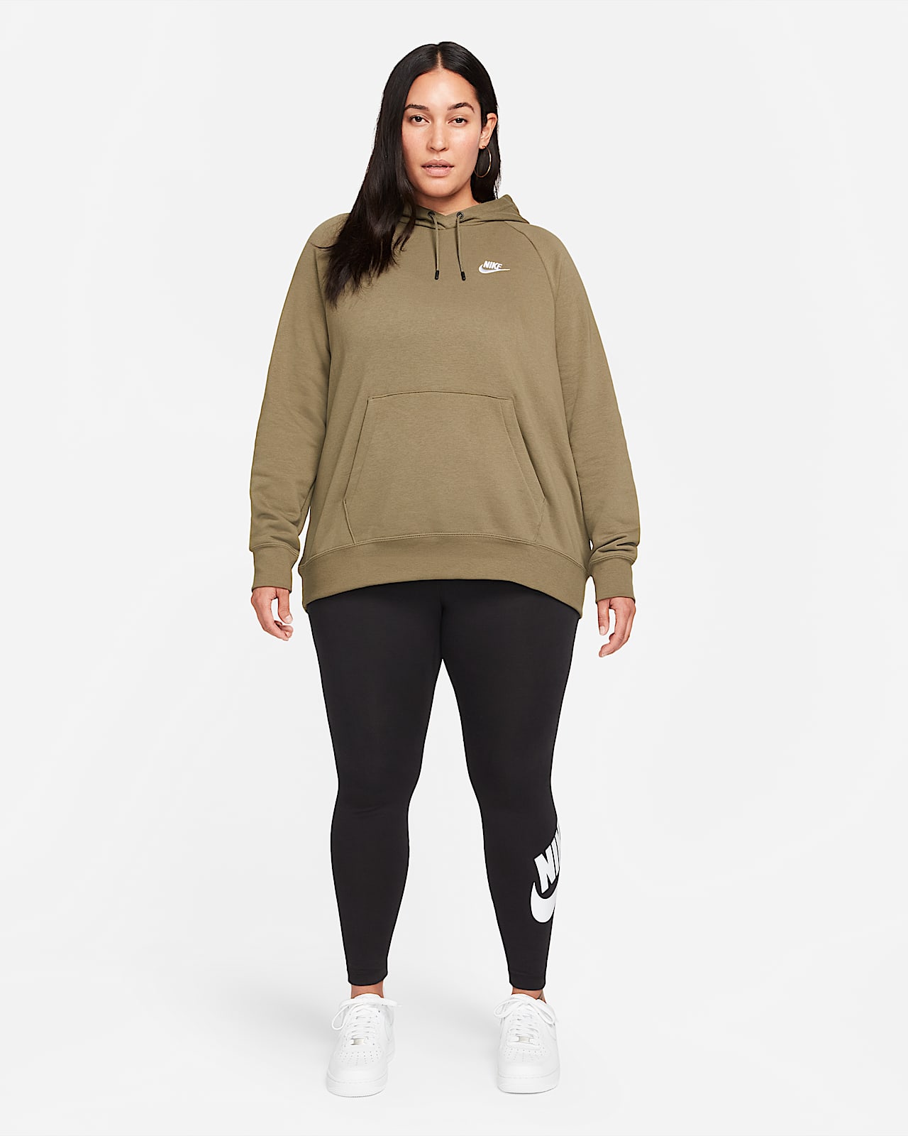 Sudadera con capucha sin cierre de tejido Fleece para mujer Nike Sportswear  Essential (talla grande). Nike.com