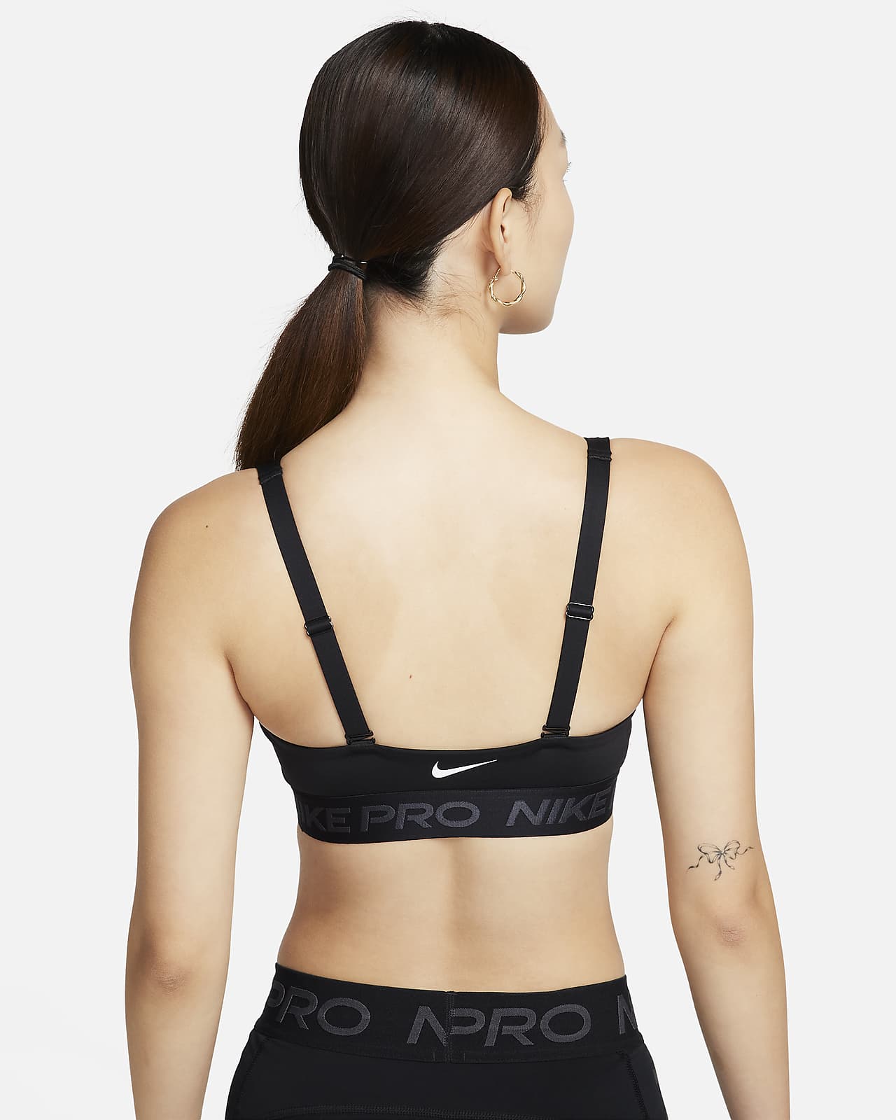 Nike Pro Swoosh Asymmetrical Women's Bra, Black/Lemon Twist, Nike