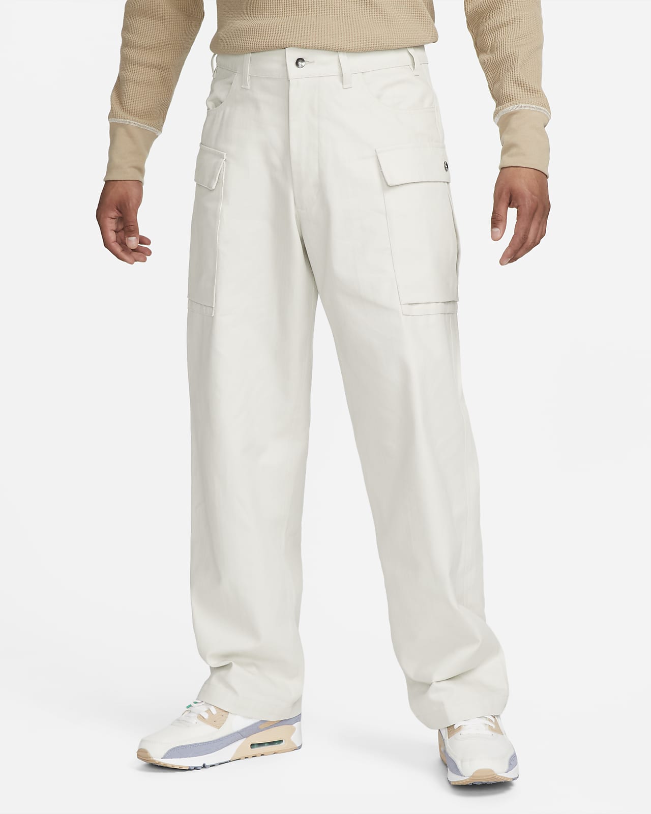 Topshop high waisted cargo trouser with utility pockets in white | ASOS