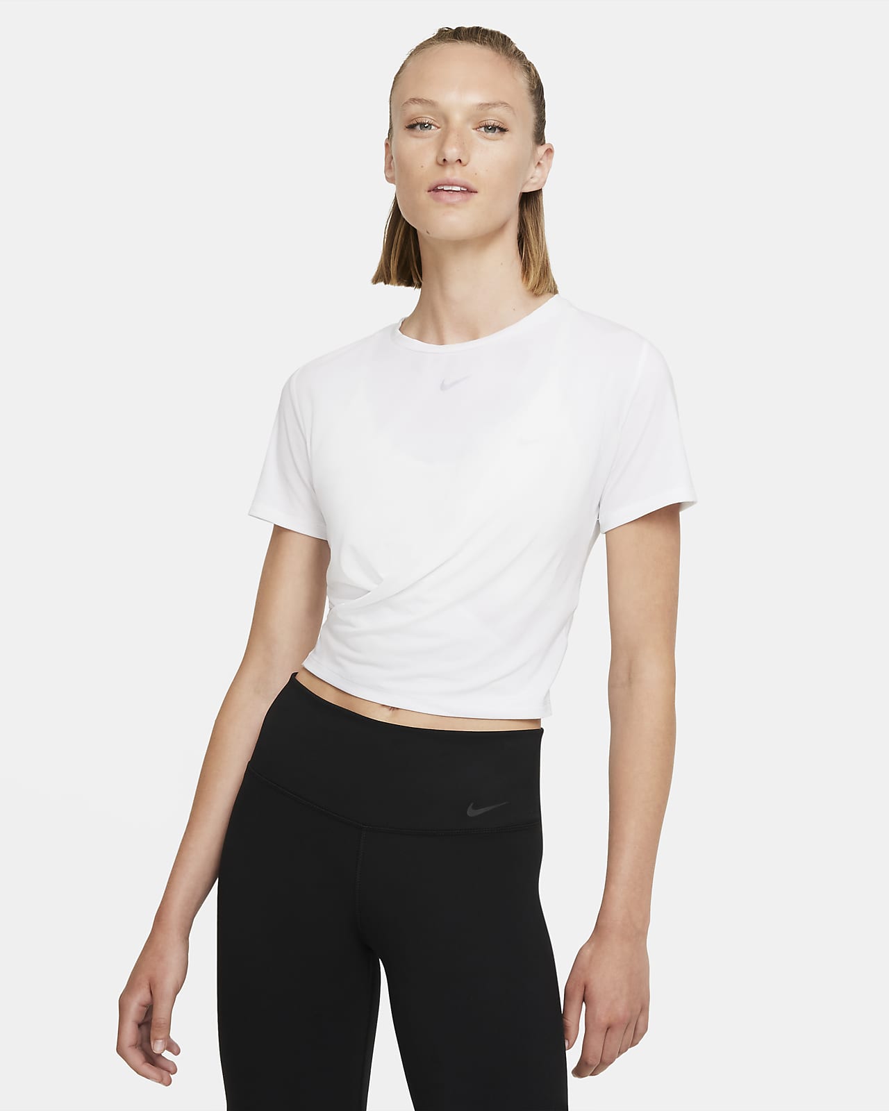 Nike Yoga Dri-Fit Luxe Crop Top Black White