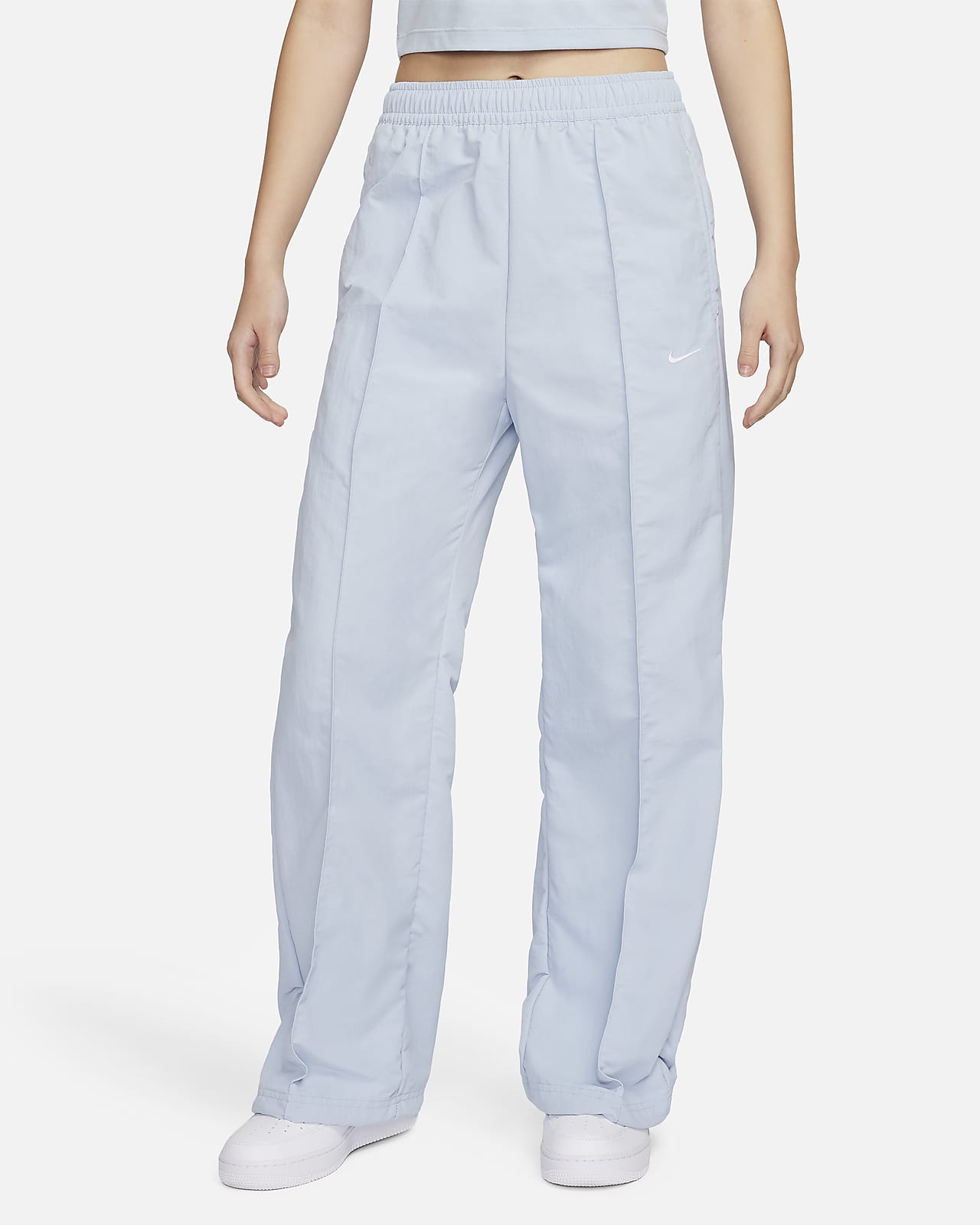 Buy AMERICAN EAGLE Light Blue Solid Cotton Blend Relaxed Fit Women's Pants  | Shoppers Stop