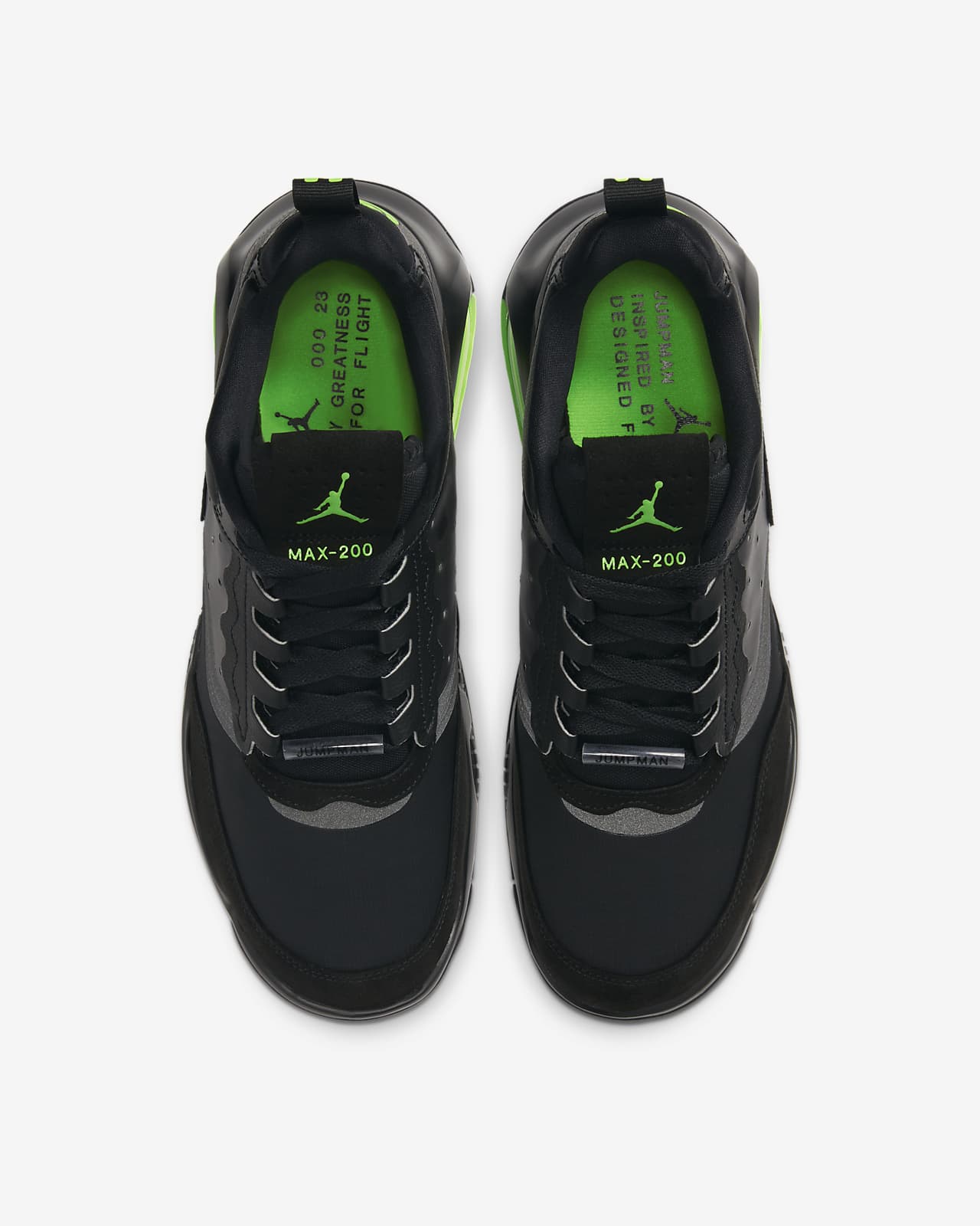 jordan max 200 black electric green