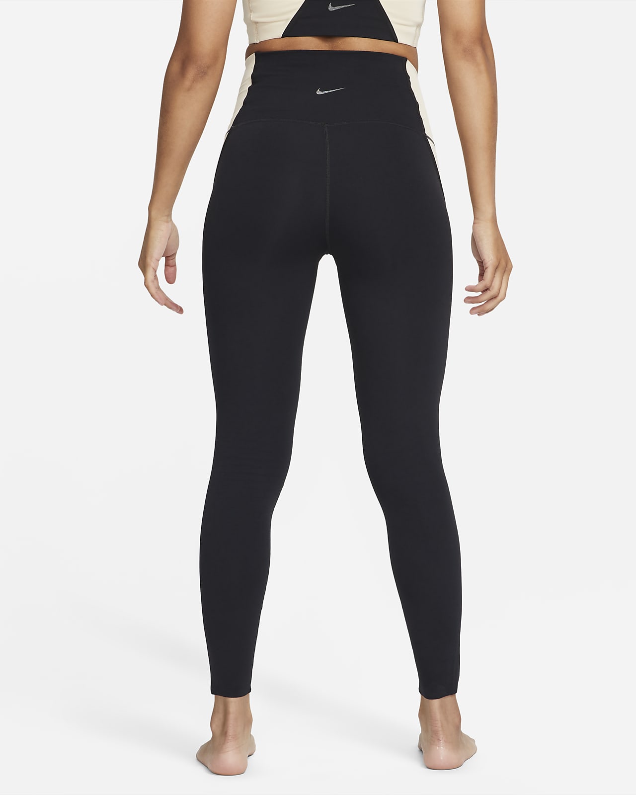 Nike Yoga Dri-Fit Luxe Women's 1X High Rise 7/8 Legging Black Tan  DR0824-010