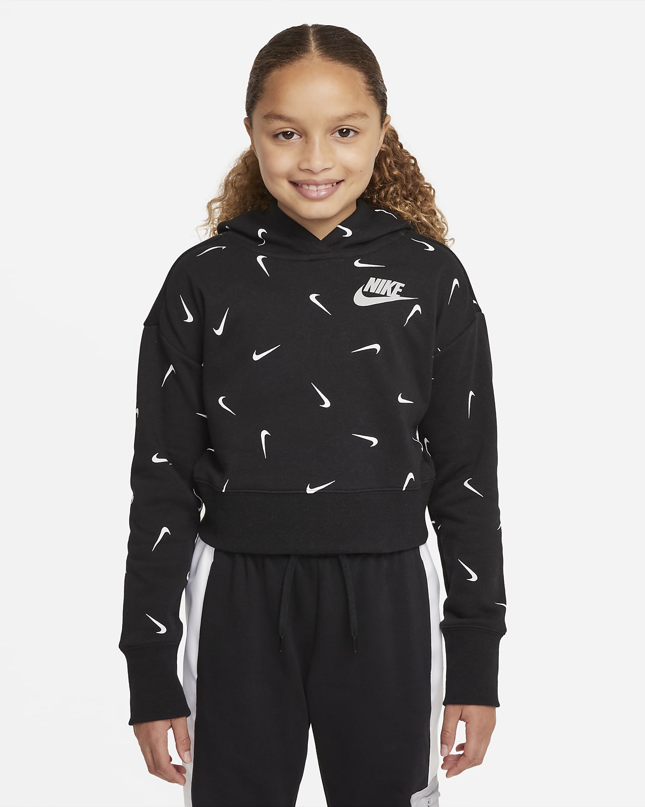 Nike Sportswear Big Kids' (Girls') Printed Crop French Terry .com