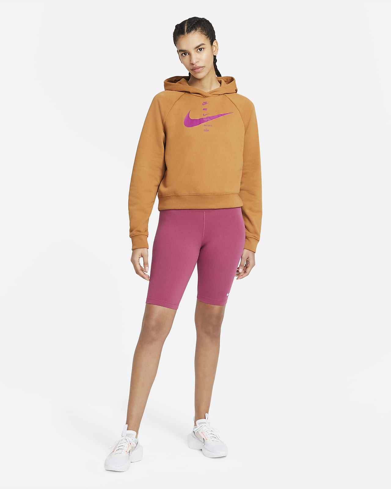 nike club black swoosh logo hoodie women's