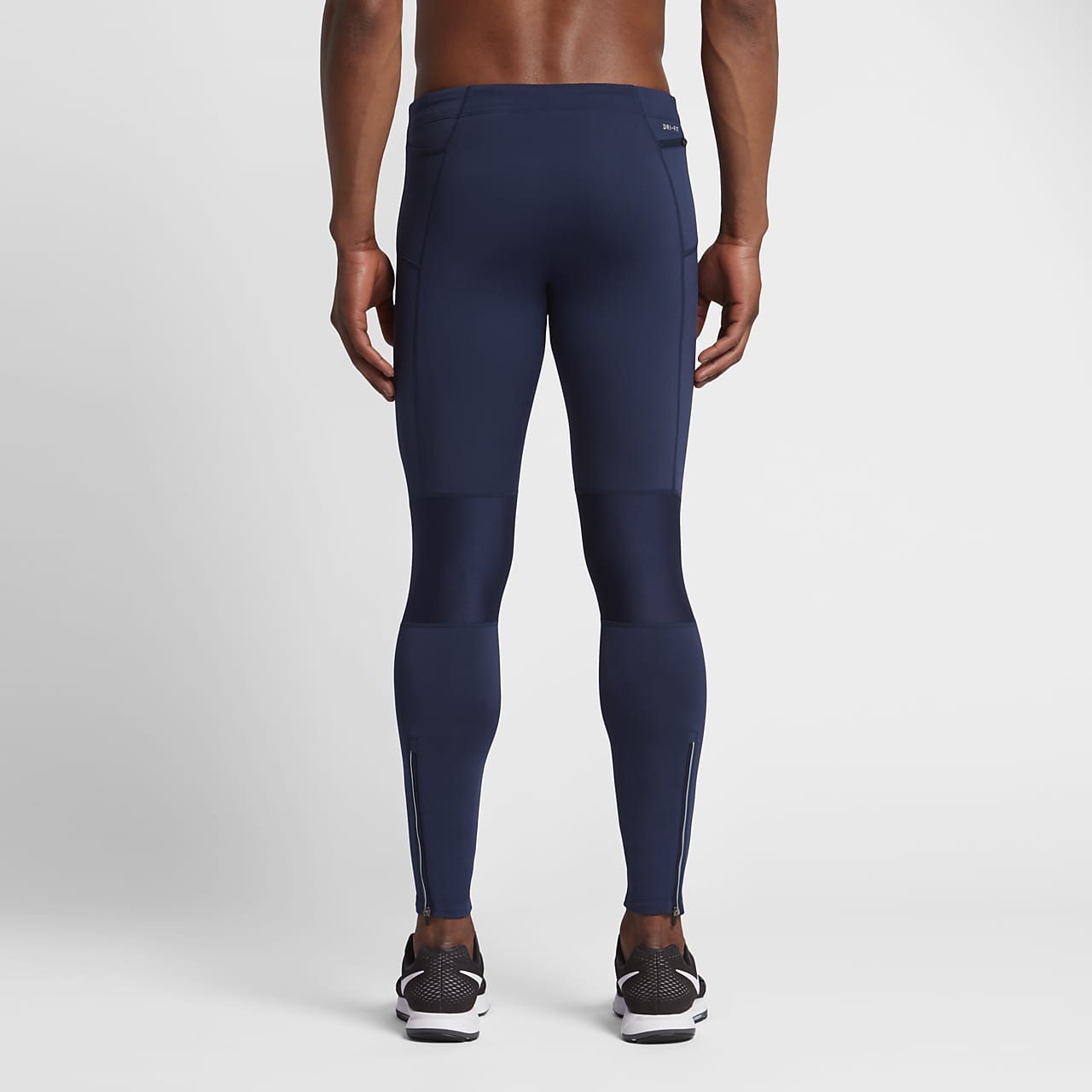 Nike Power Tech Men's Running Tights Pants Black 835955-012 Zipper Leg Sz  XXL 