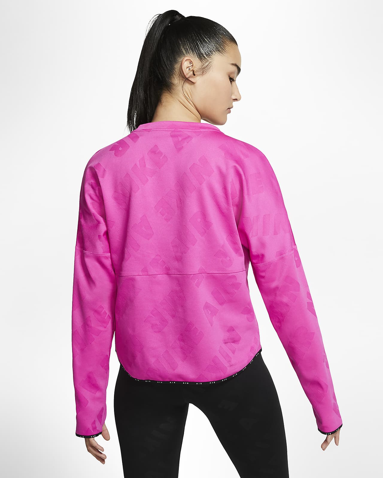 nike pink long sleeve running top