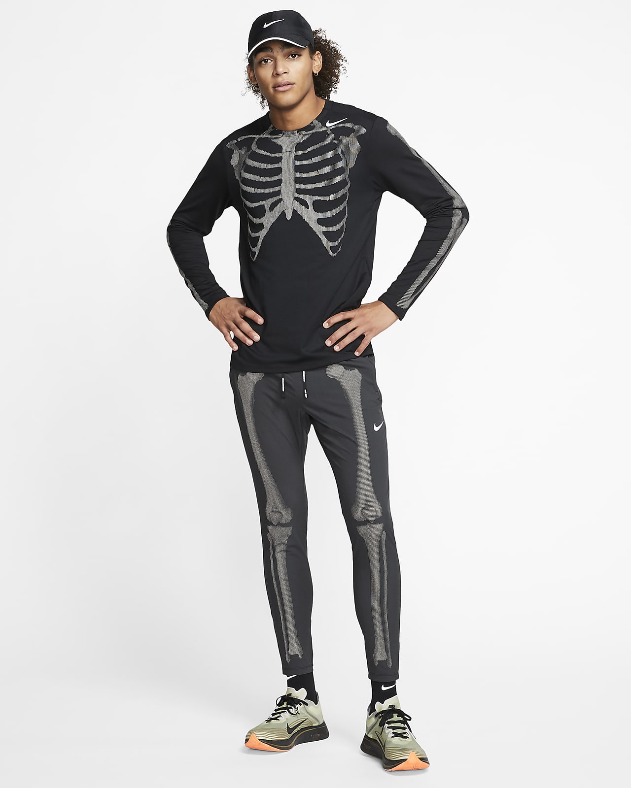 nike men's skeleton top black