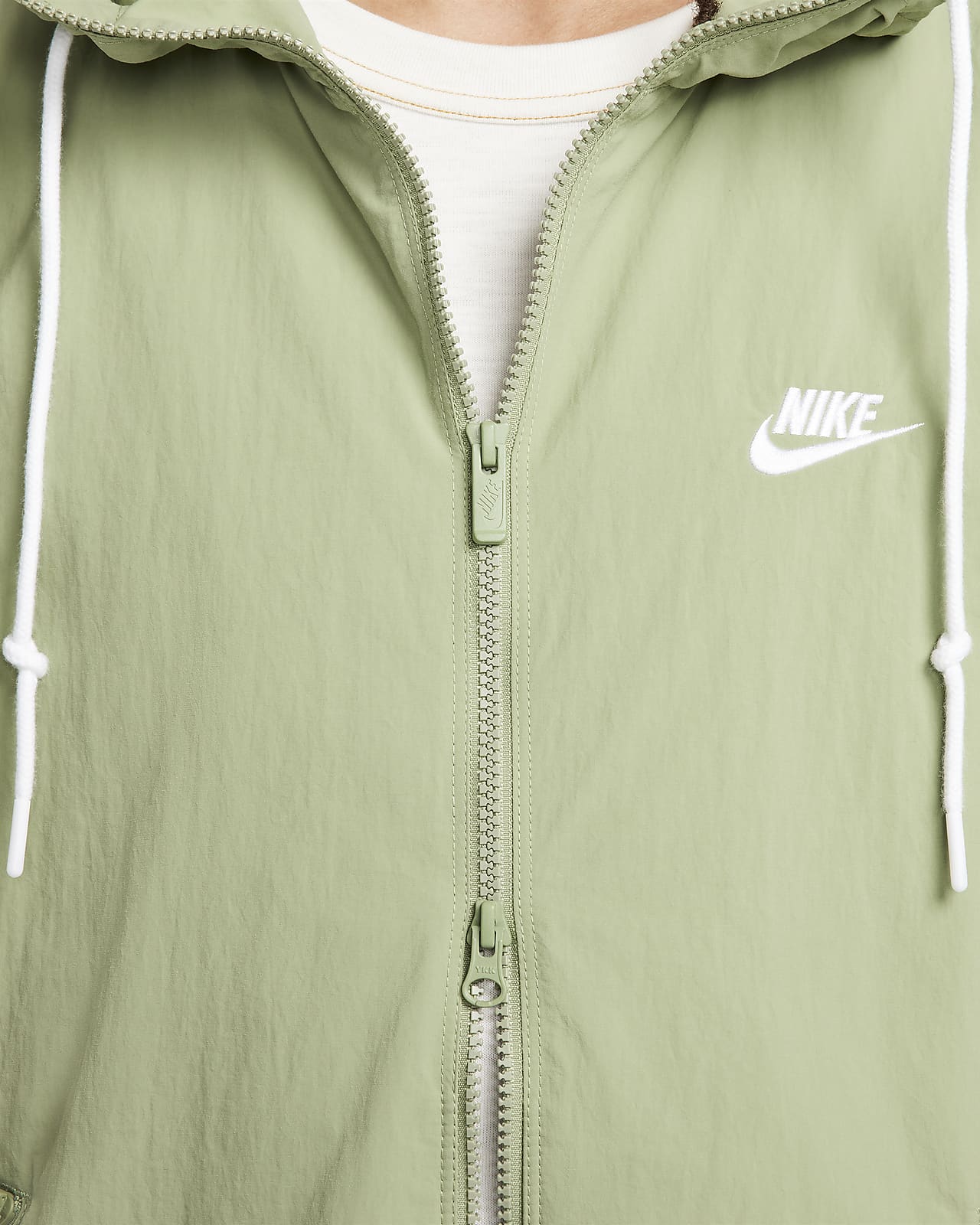 Performance Woven Zip-Up Jacket in CHALK GREEN