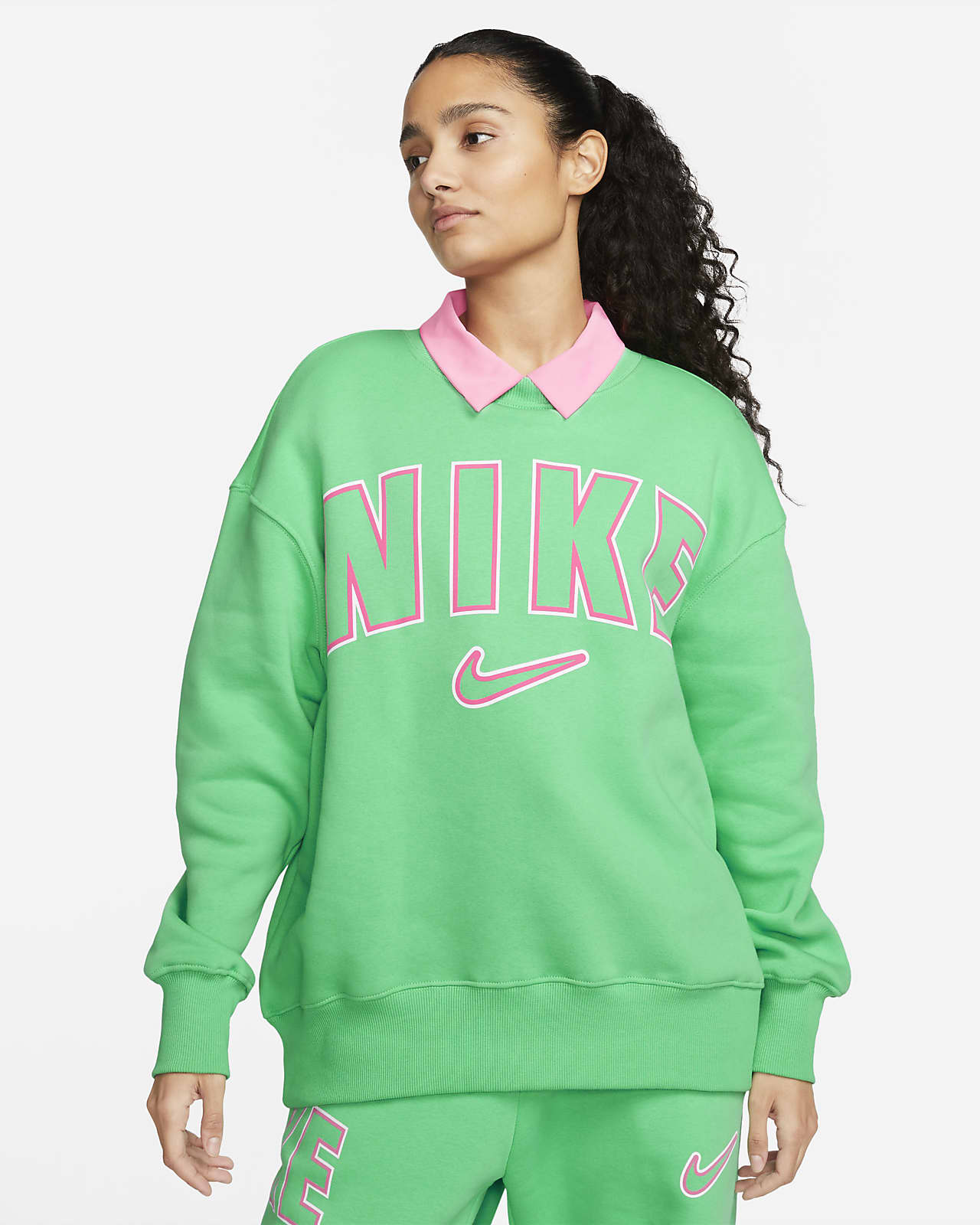 Nike Sportswear Phoenix Fleece Sudadera de chándal de cuello redondo  oversize - Mujer. Nike ES