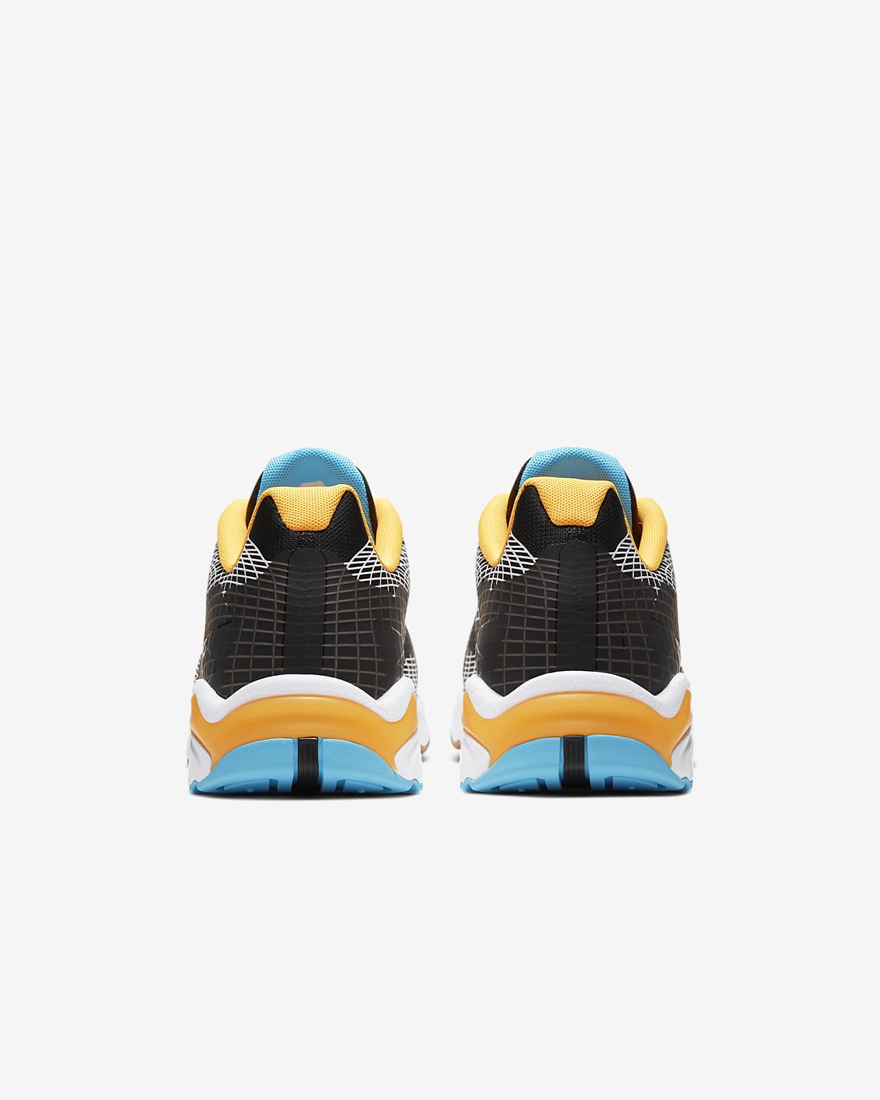 blue yellow and black nike shoes