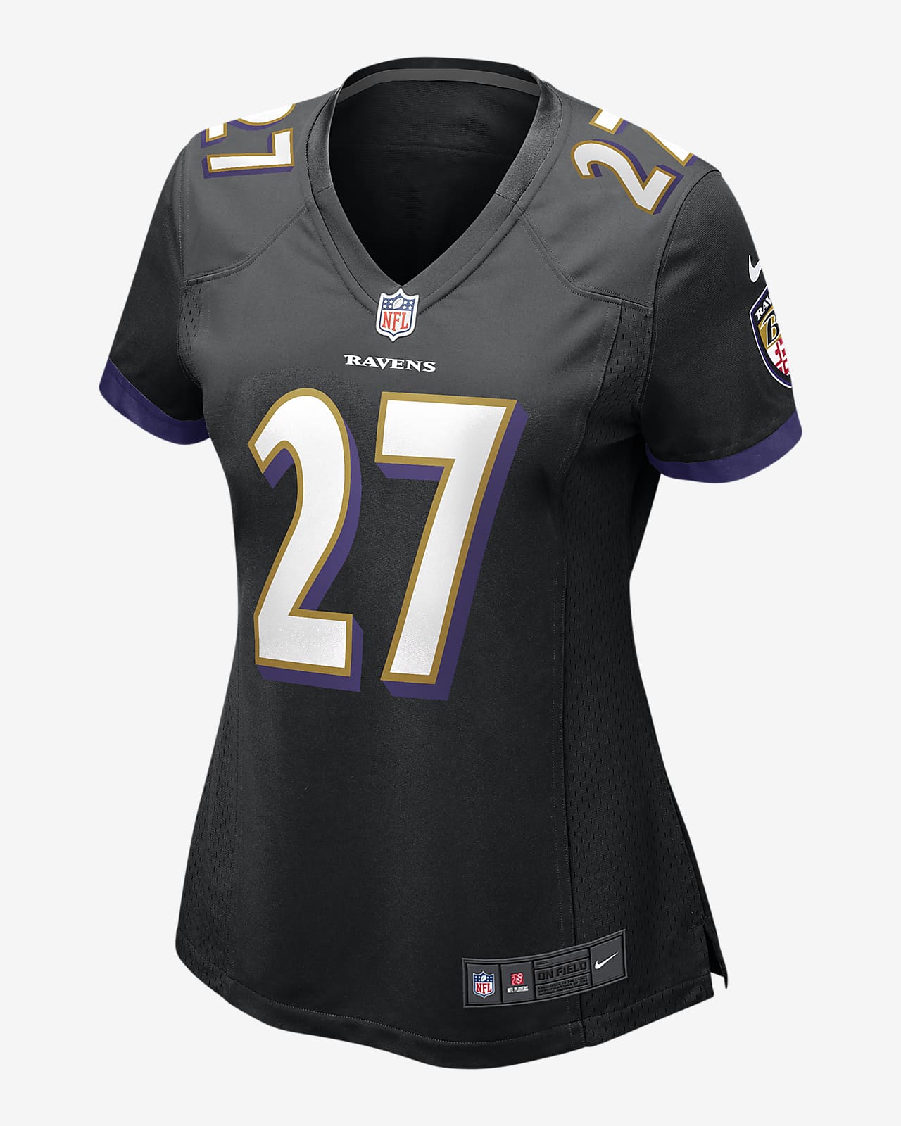 NFL Baltimore Ravens (J.K. Dobbins) Jersey de fútbol americano Game para mujer