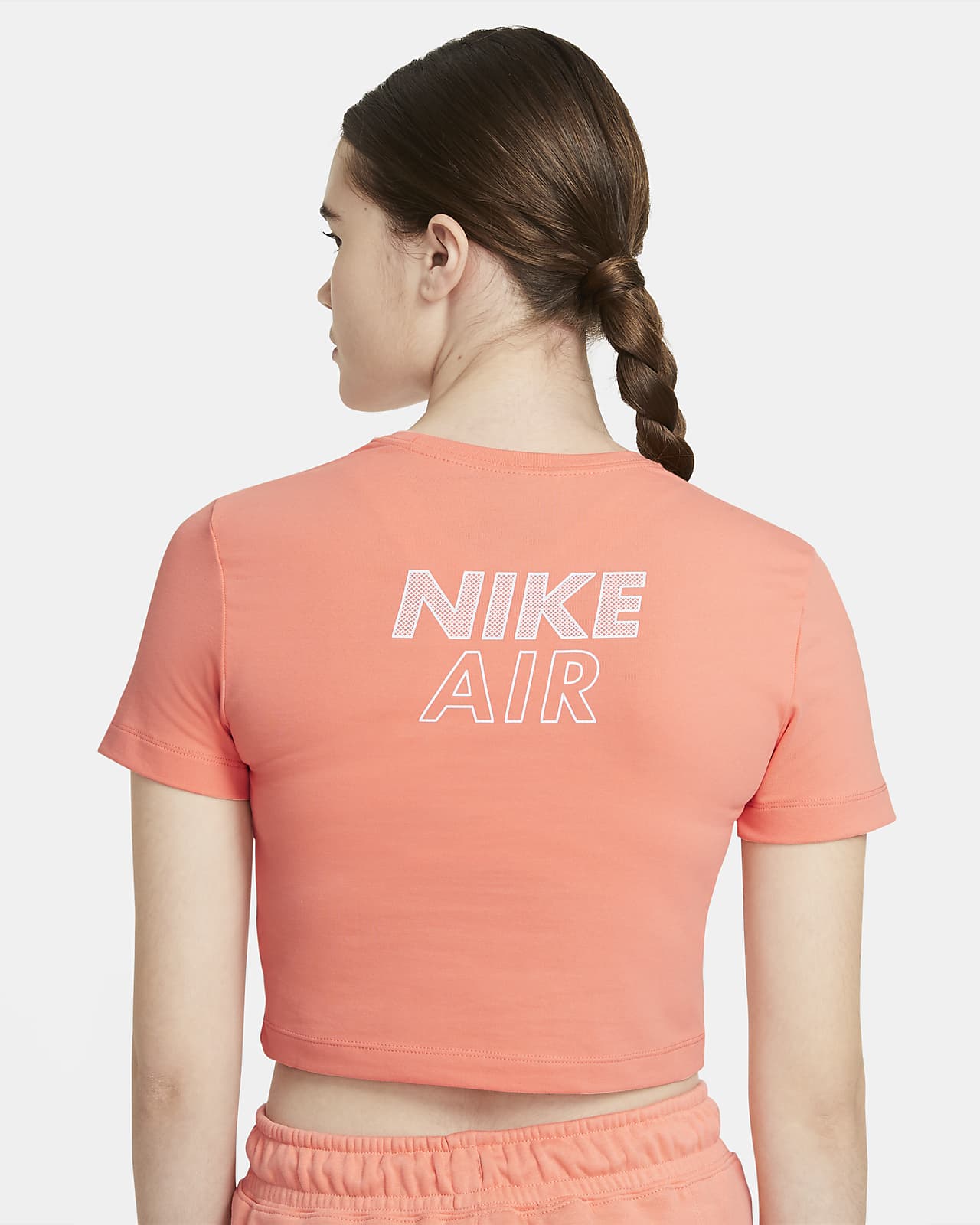 nike women's air short sleeve running crop top