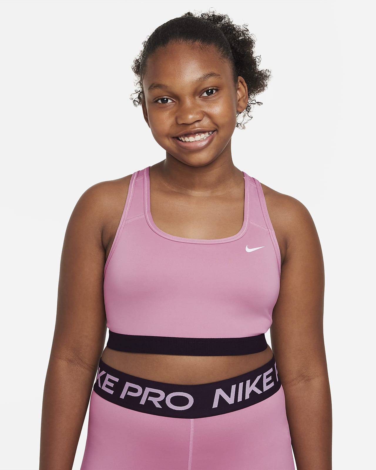 pompa Instalación Estándar Nike Swoosh Big Kids' (Girls') Sports Bra (Extended Size). Nike.com