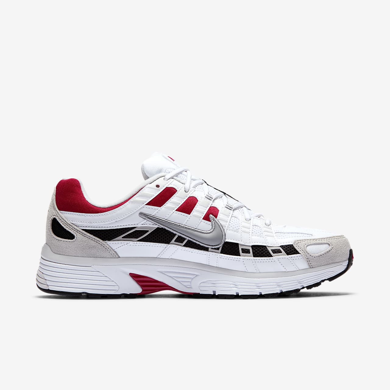 nike p 6000 white particle grey university red