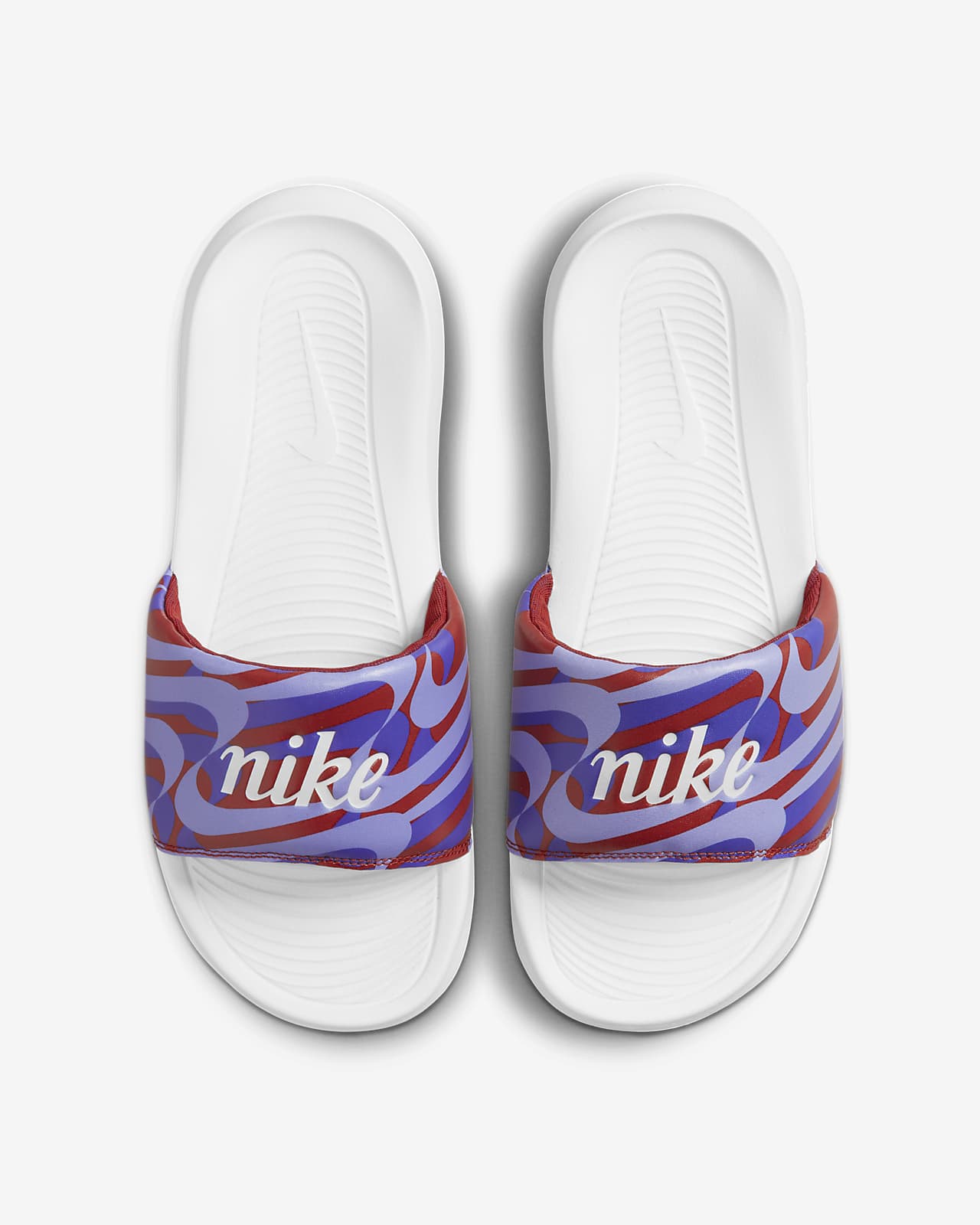 nike red white blue slides