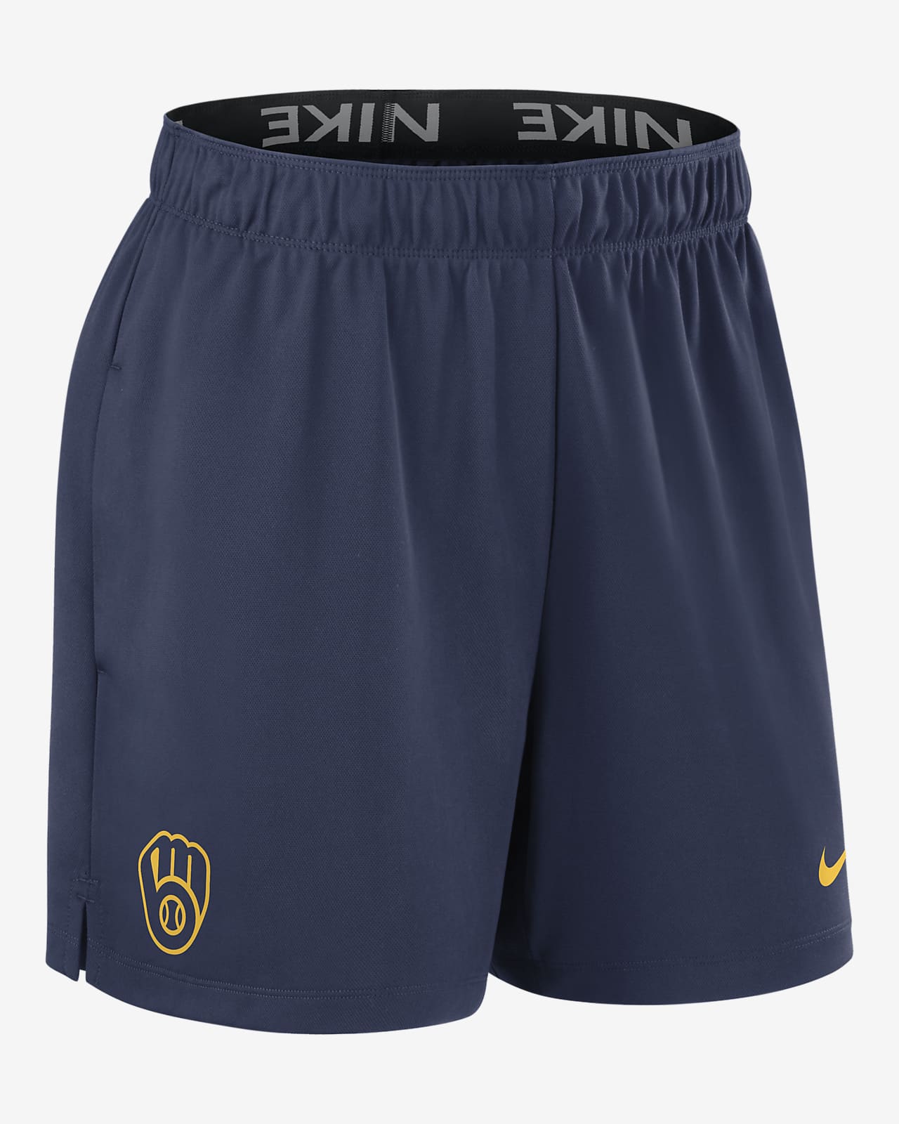 Shorts Nike Dri-FIT de la MLB para mujer Milwaukee Brewers Authentic Collection Practice