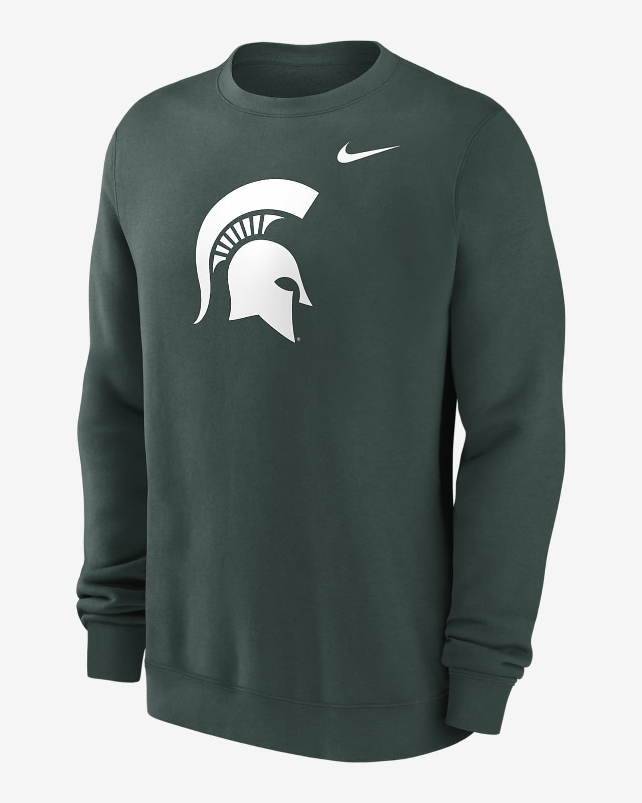 Sudadera de cuello redondo sin cierre universitaria Nike para hombre Michigan State Spartans Primetime Evergreen Logo