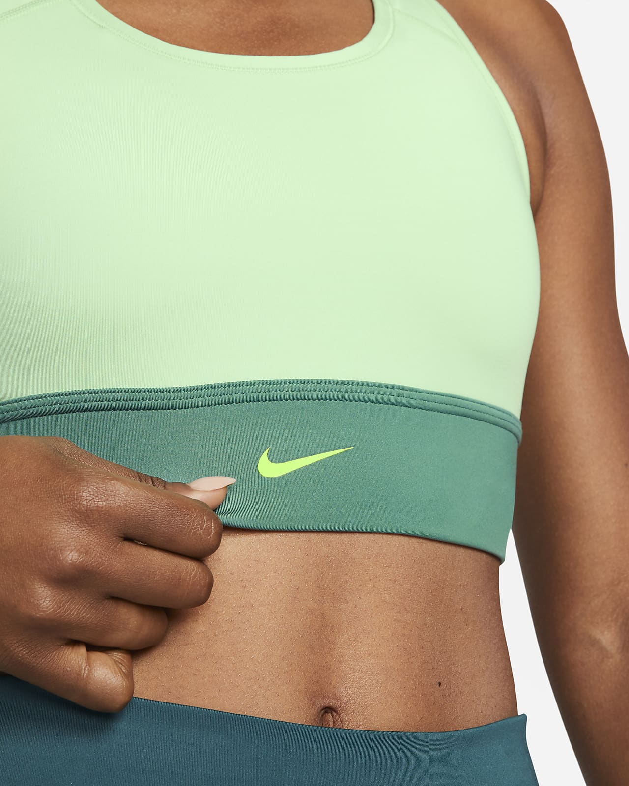 green sports bra nike