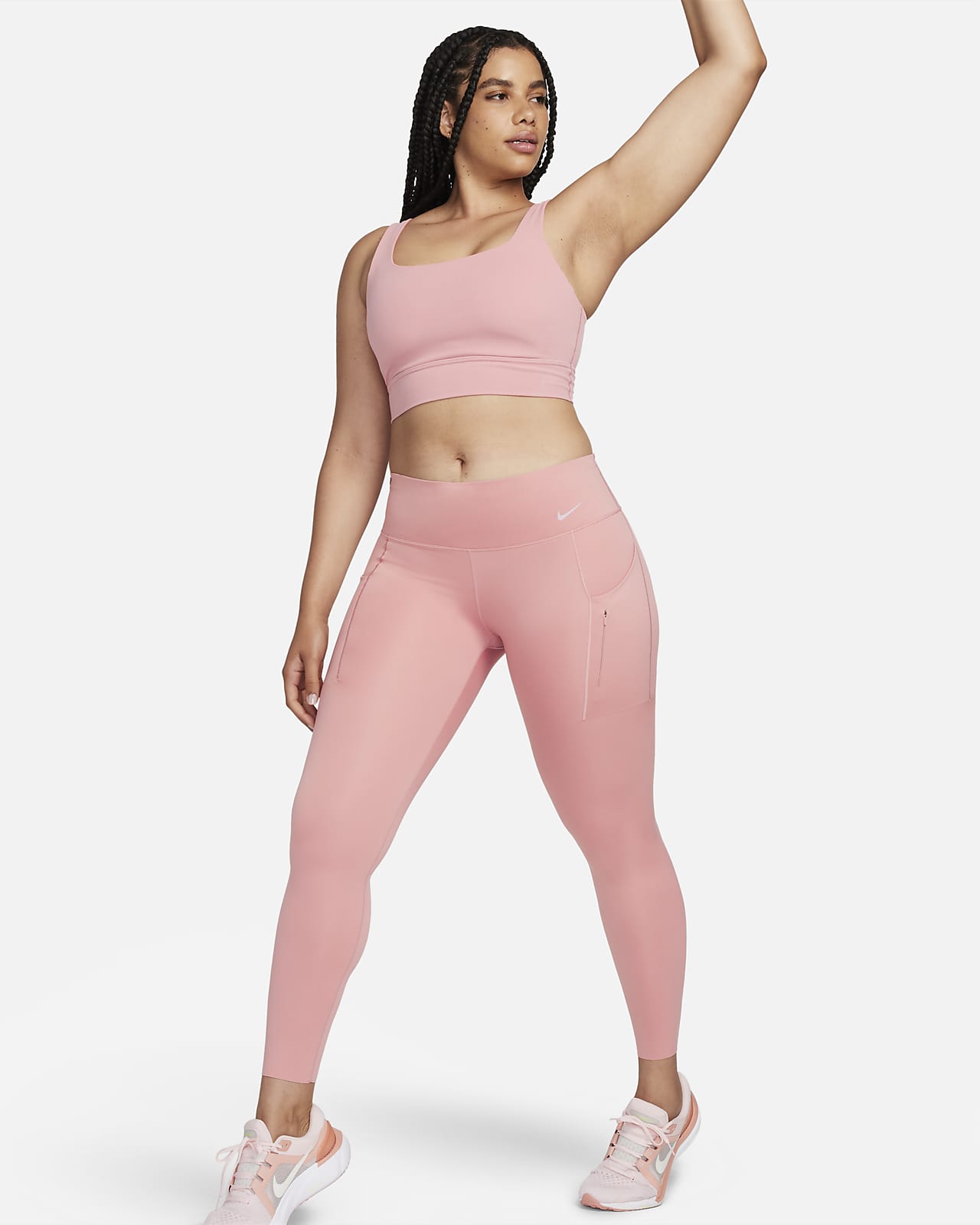 Nike Go Women's Firm-Support Mid-Rise Full-Length Leggings with Pockets.  Nike NL