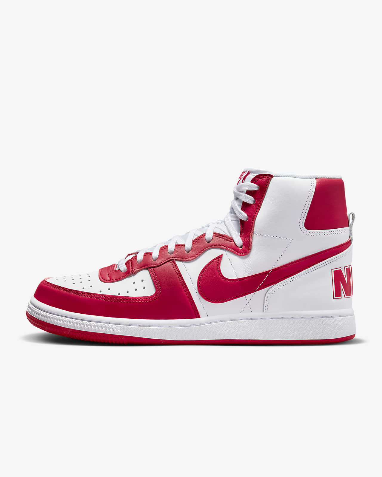 Red and blue store nike high tops