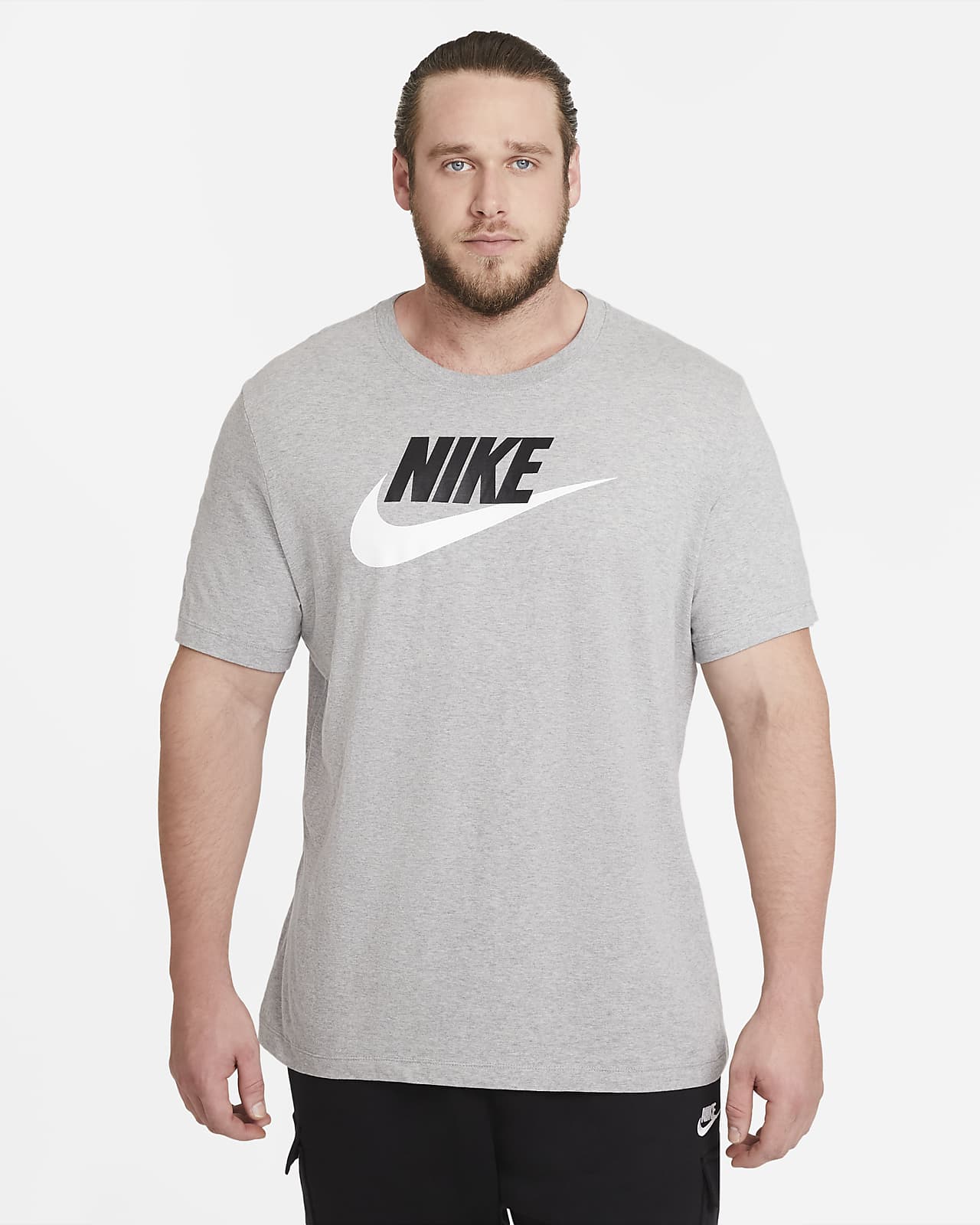 Nike T SHIRT HOMME GRIS/BLANC