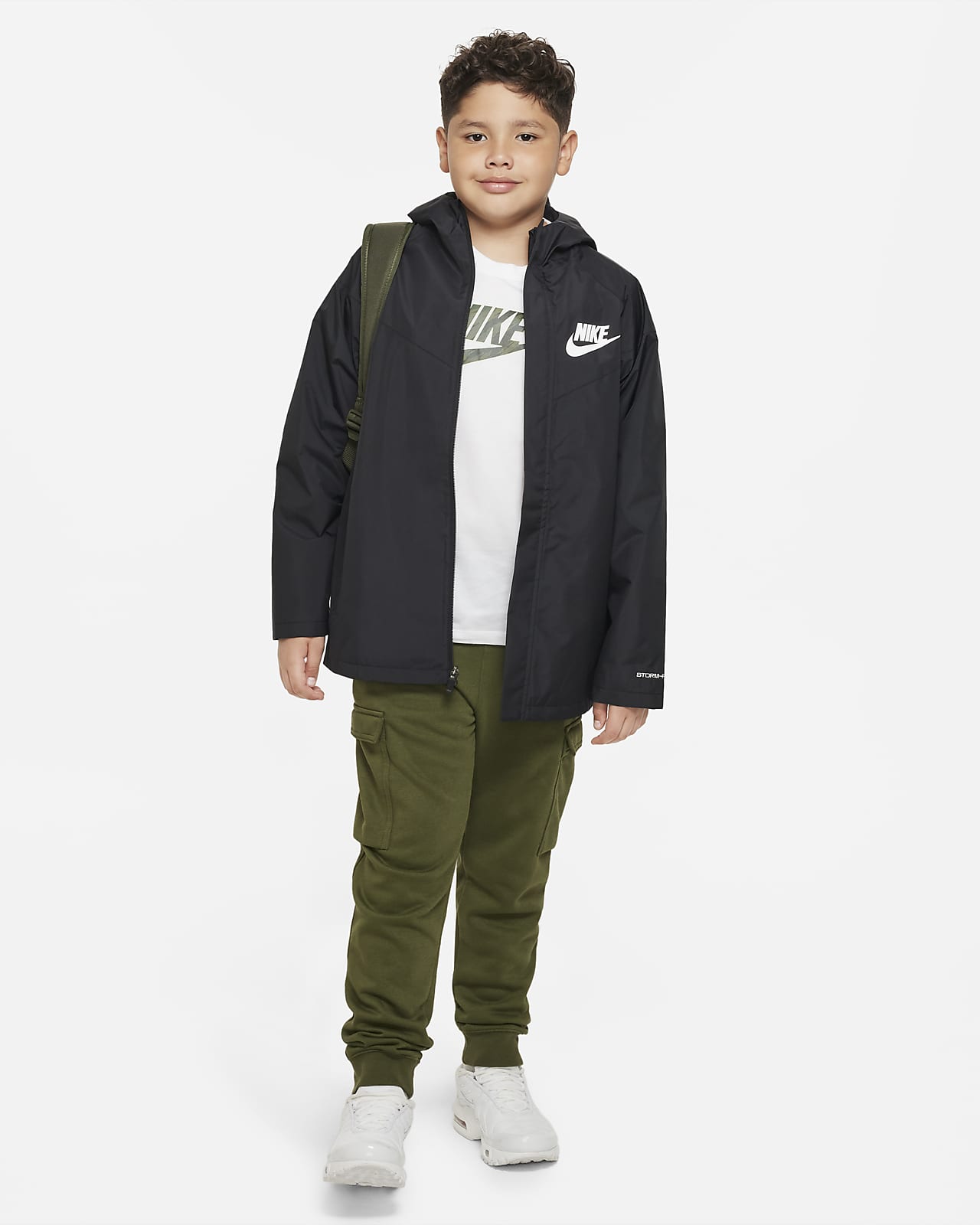 celle mærke lyserød Nike Sportswear Storm-FIT Windrunner-jakke (udvidet størrelse) til større  børn (drenge). Nike DK
