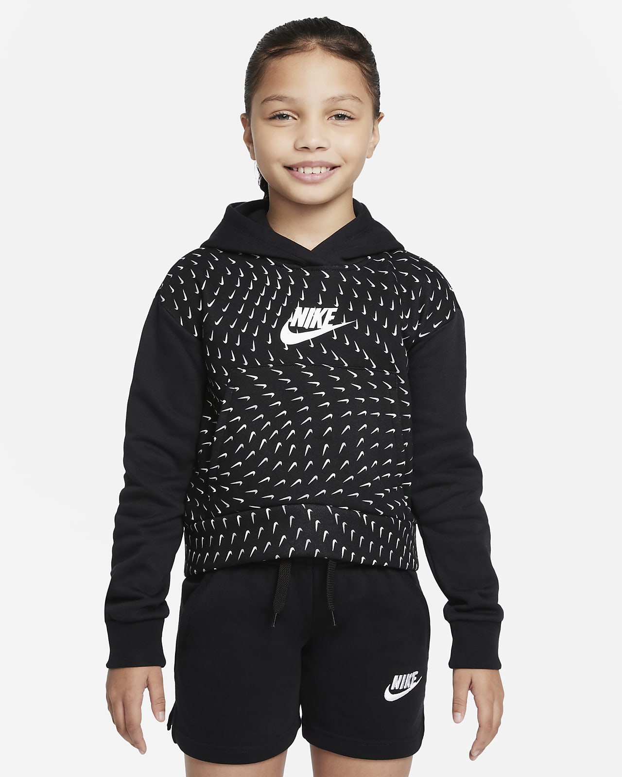 Nike Sportswear Sudadera con capucha de tejido Fleece con estampado - Niña.  Nike ES