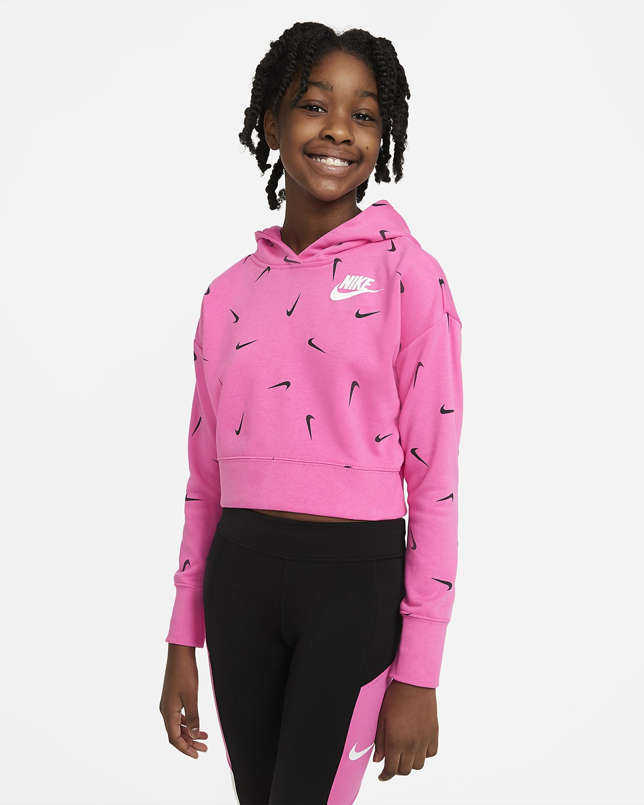 women's cropped french terry hoodie